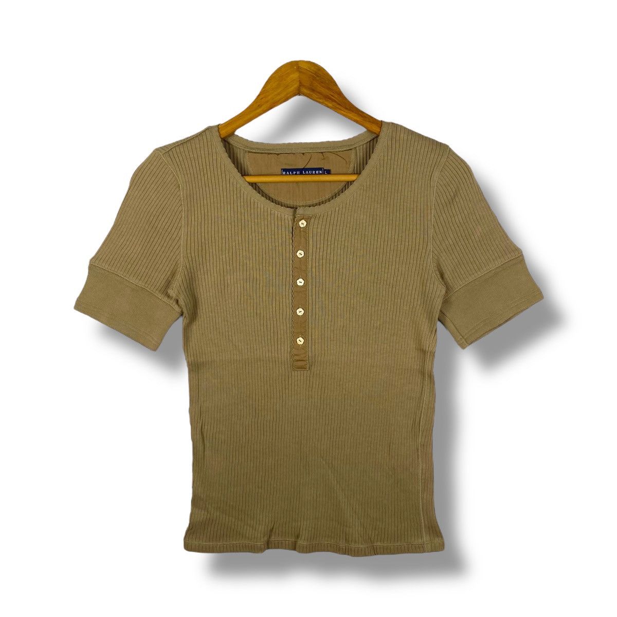 Ralph Lauren Women RALPH LAUREN Knitted Button Tops Tee Large Size Size L / US 10 / IT 46 - 1 Thumbnail