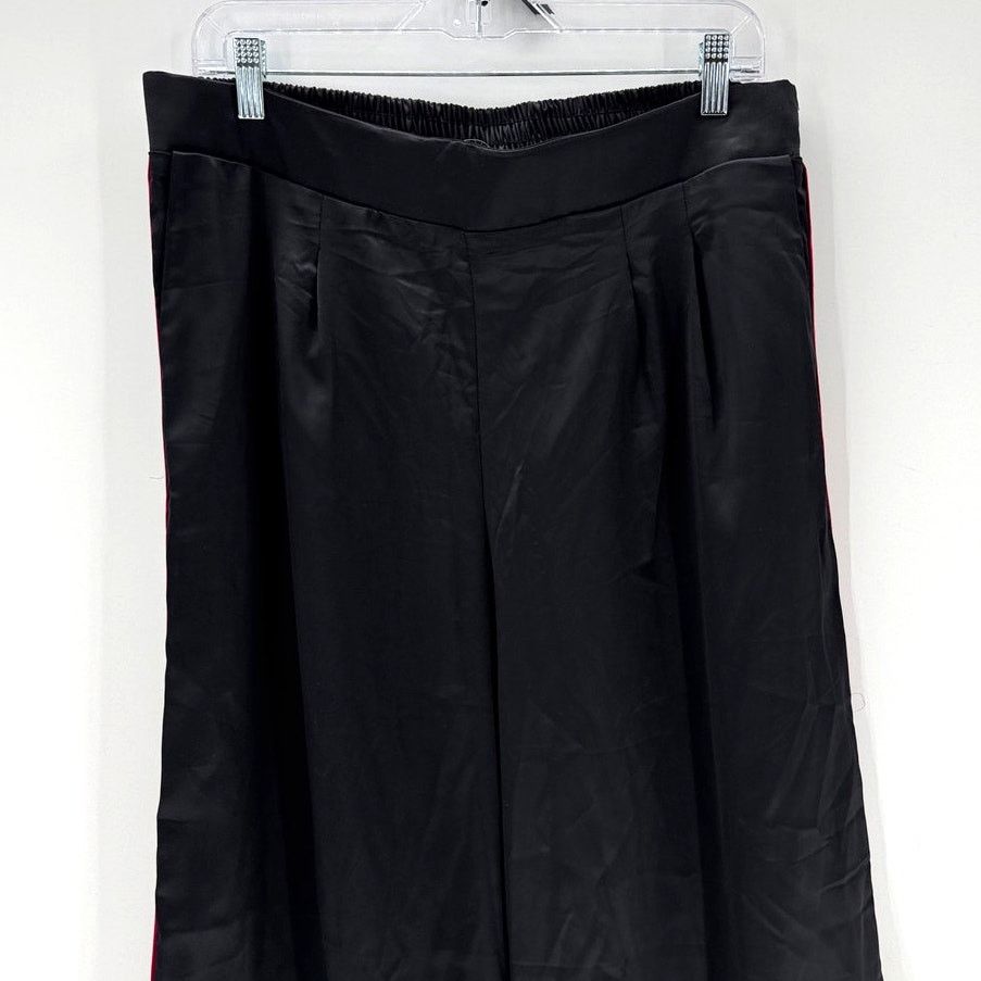 Other Torrid Wide Leg High-Rise Pull-On Satin Pants black pink 0/L Size 36" / US 14 / IT 50 - 4 Thumbnail