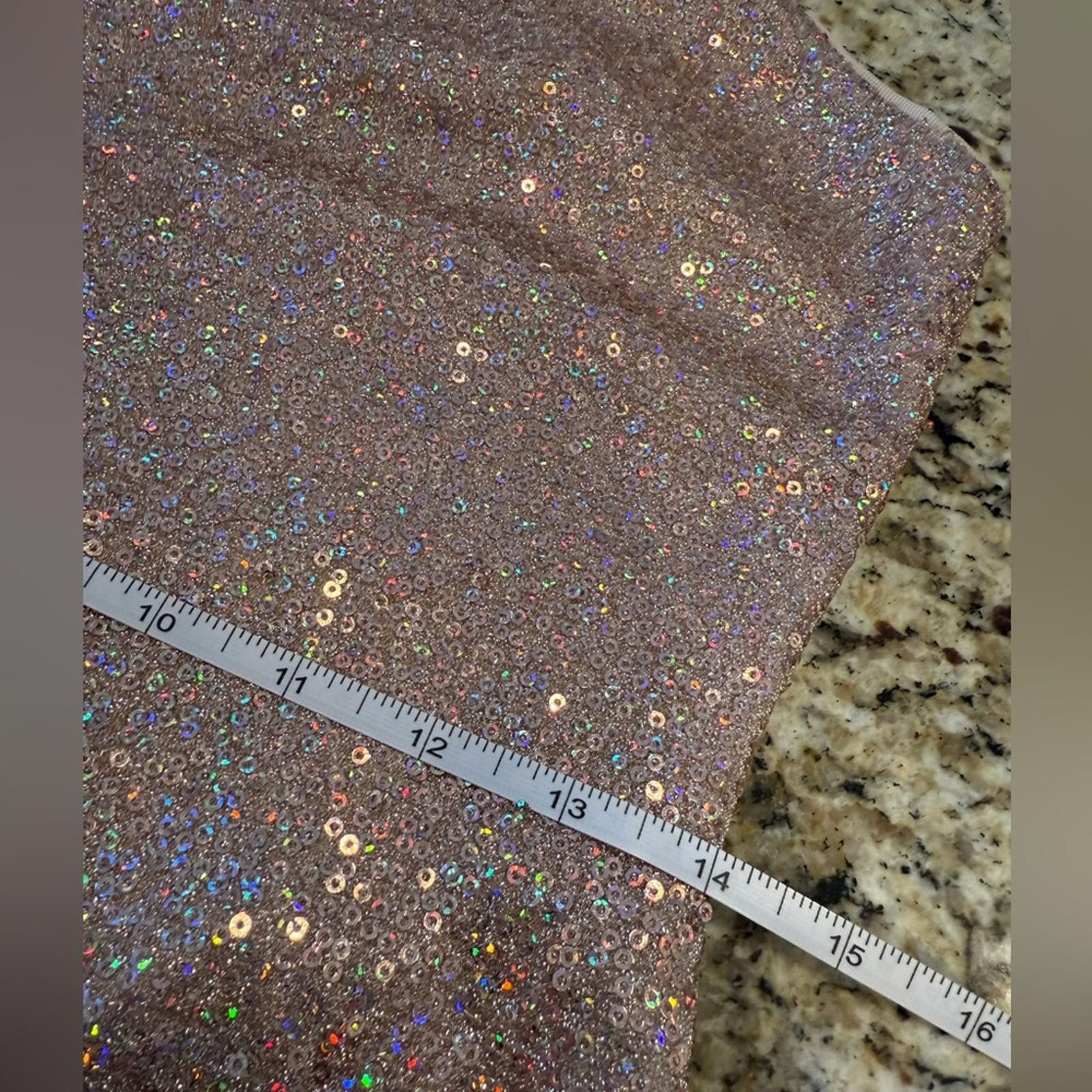 Other Aqua Formal gold pink sequined one shoulder midi dress SZ M Size M / US 6-8 / IT 42-44 - 8 Thumbnail