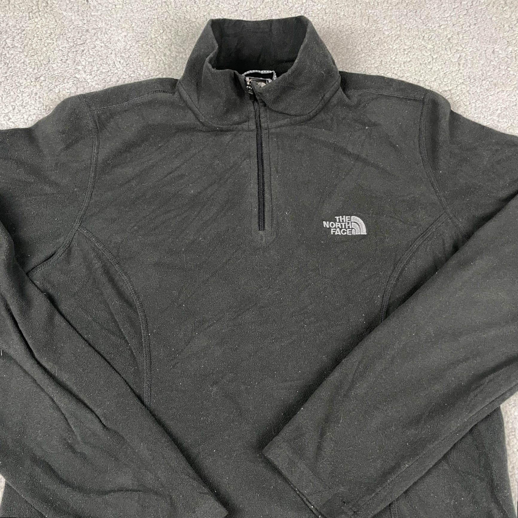 The North Face VINTAGE The North Face Sweater Women's M Pullover 1/4 Zip Black Fleece Mock Neck Running Activewear Mens? Girls? Wait. Size M / US 6-8 / IT 42-44 - 2 Thumbnail