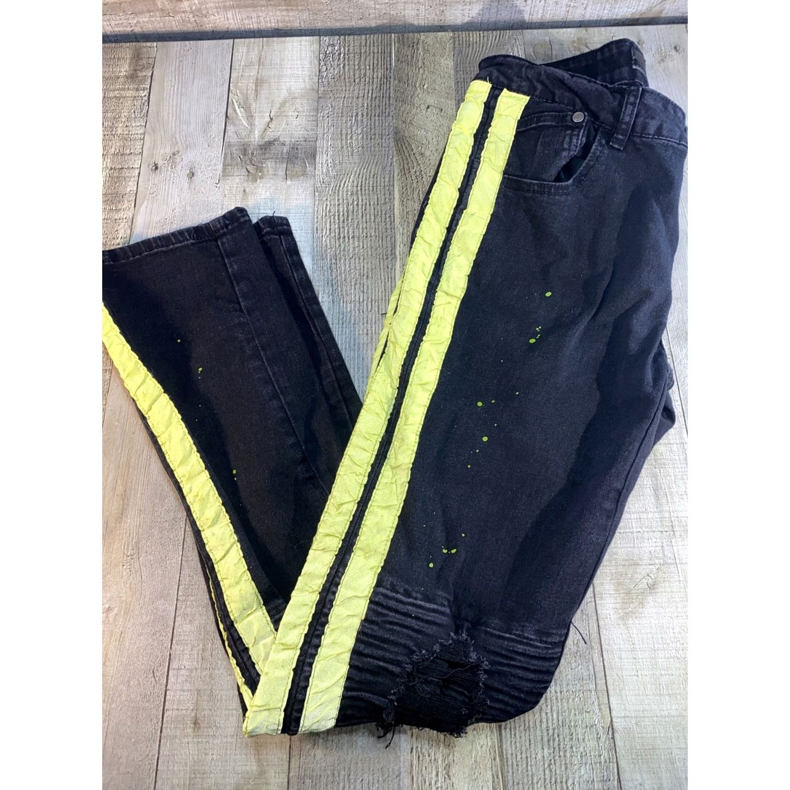 Reason Reason Jeans Men Black Neon Skinny 32x32 Regular 32 Inseam Size US 32 / EU 48 - 5 Thumbnail