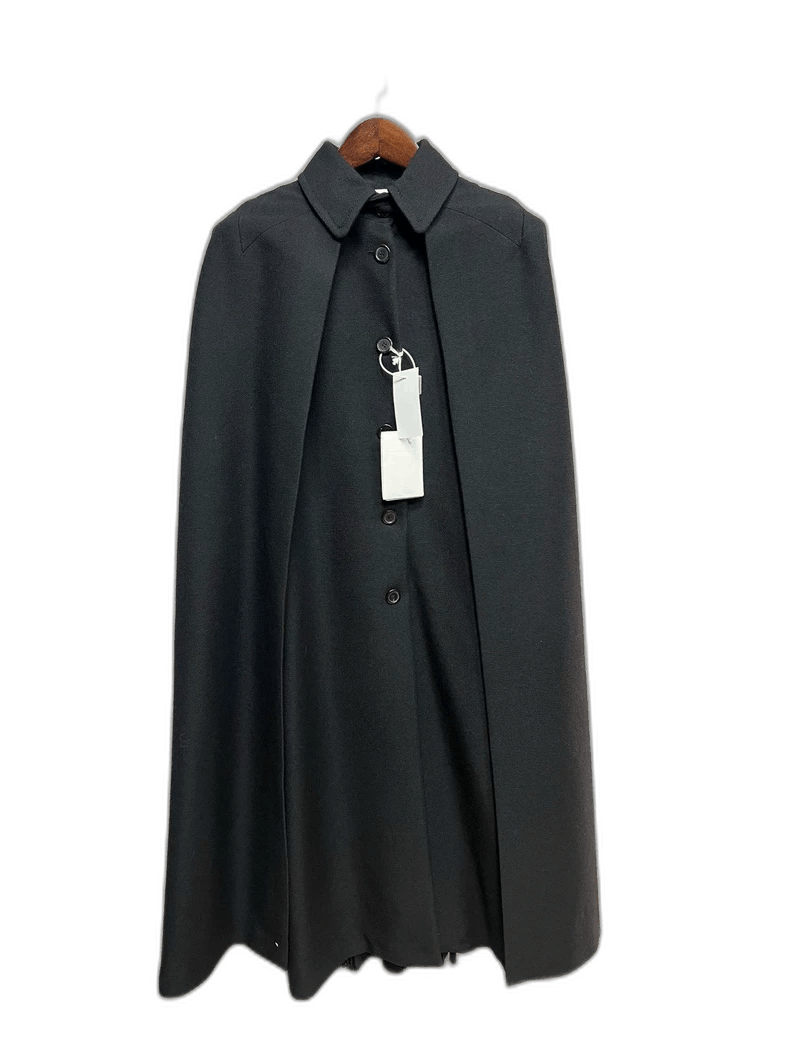 Valentino Valentino Black Wool Double Layer Cape Coat Size L / US 10 / IT 46 - 1 Thumbnail