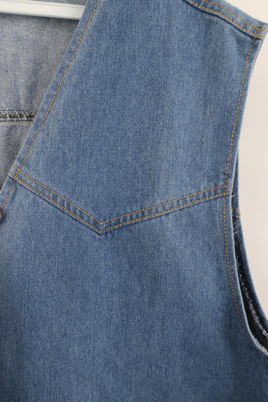 Vintage Vintage 90s Streetwear Western Cowboy Denim Jean Vest Jacket Size US XL / EU 56 / 4 - 4 Thumbnail