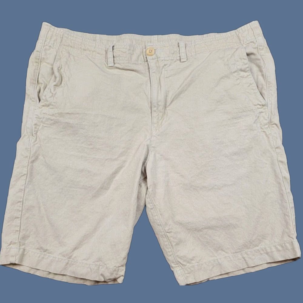 Tommy Bahama Tommy Bahama Shorts Mens XL Brown 9.5'' Inseam Linen Plend Casual Beach Vacation Bermuda Flat Front Pockets Drawstring Logo Zip Machine Washable Size US 36 / EU 52 - 1 Thumbnail