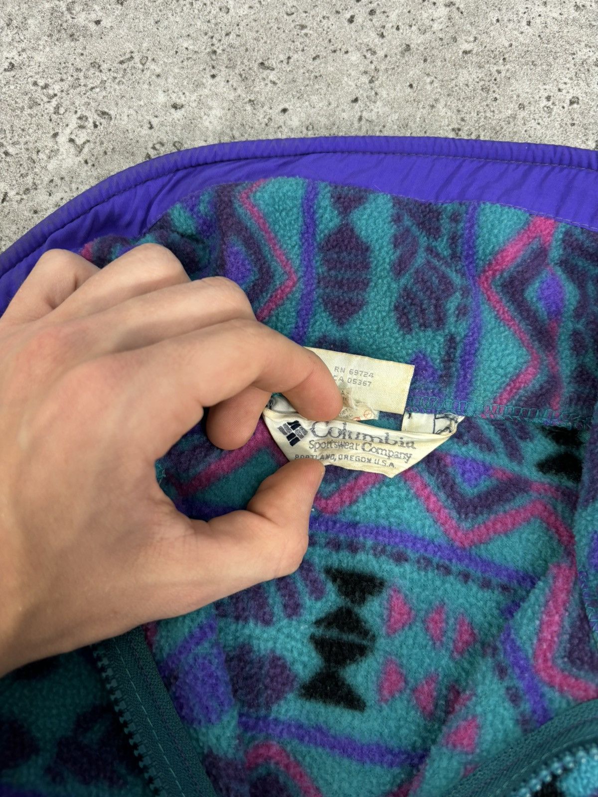 Columbia × Vintage Crazy Archive 90s Columbia Aztec Synchilla Zip Fleece Y2K Size US S / EU 44-46 / 1 - 11 Thumbnail