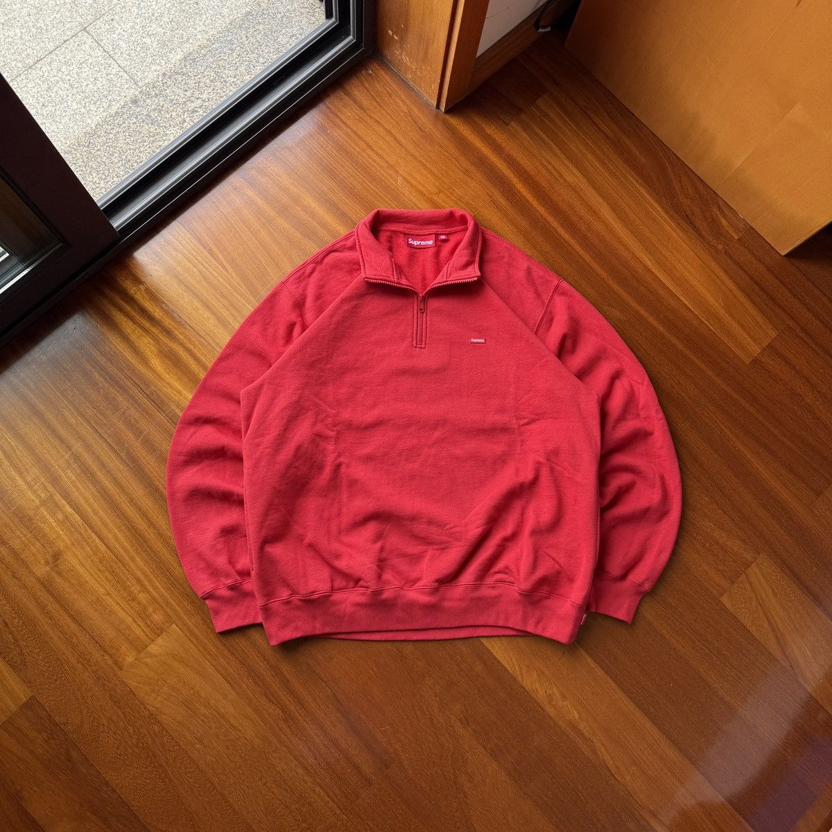 Supreme Supreme small box red half zip pullover size M | Grailed