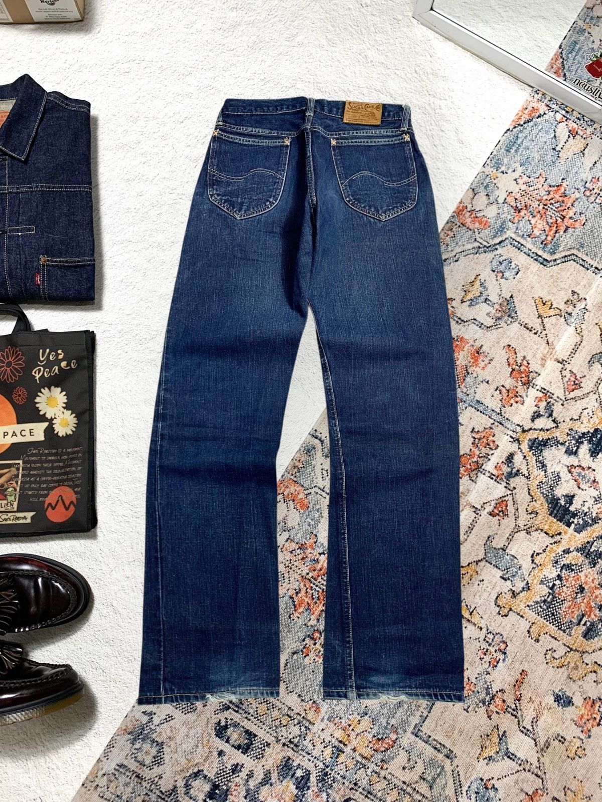 Sugar Cane 💥 RARE CRAZY VTG SUGAR CANE UNION MADE DENIM SELVEDGE 🎌 Size US 29 - 2 Thumbnail