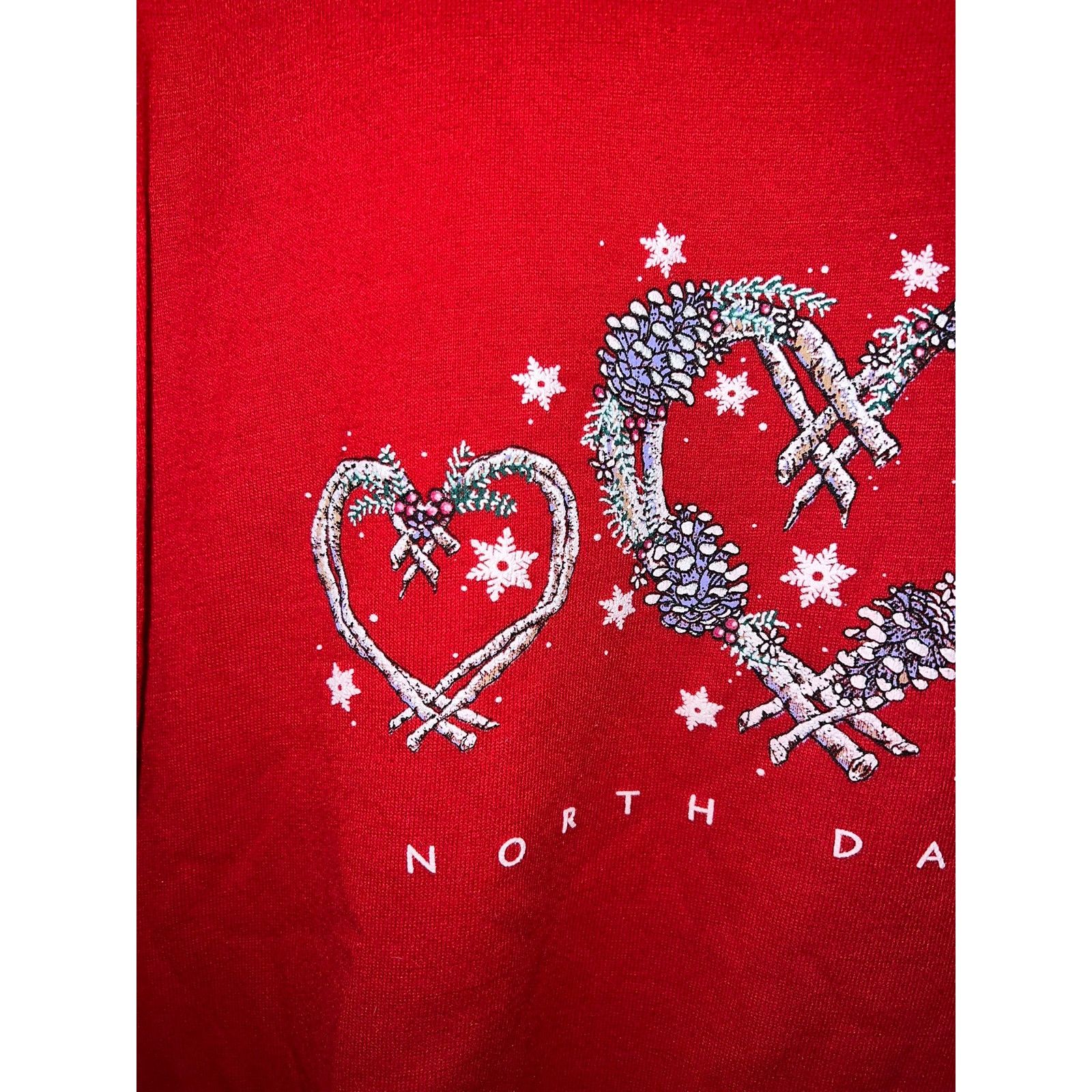 Jerzees Vintage North Dakota Sweatshirt Winter Christmas Crewneck L Size US L / EU 52-54 / 3 - 3 Thumbnail
