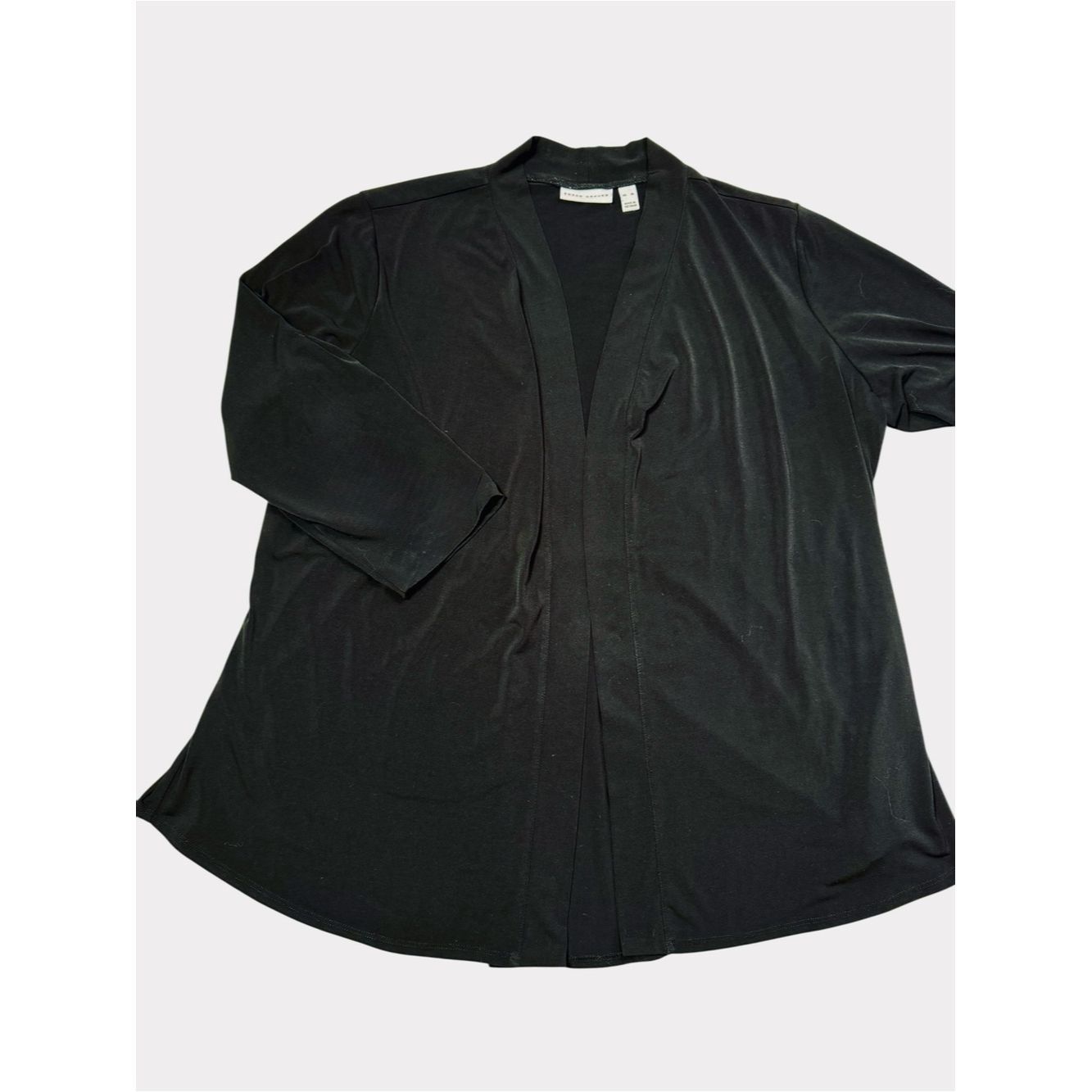 Other Susan Graver Liquid Knit Open Front Black Cardigan Size XL Size XL / US 12-14 / IT 48-50 - 2 Thumbnail