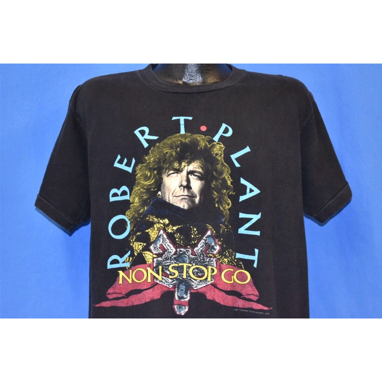 image of Vintage VTG 80's Robert Plant Non Stop Go World Tour 1988 Led Zeppelin Rock T-Shirt XL in White