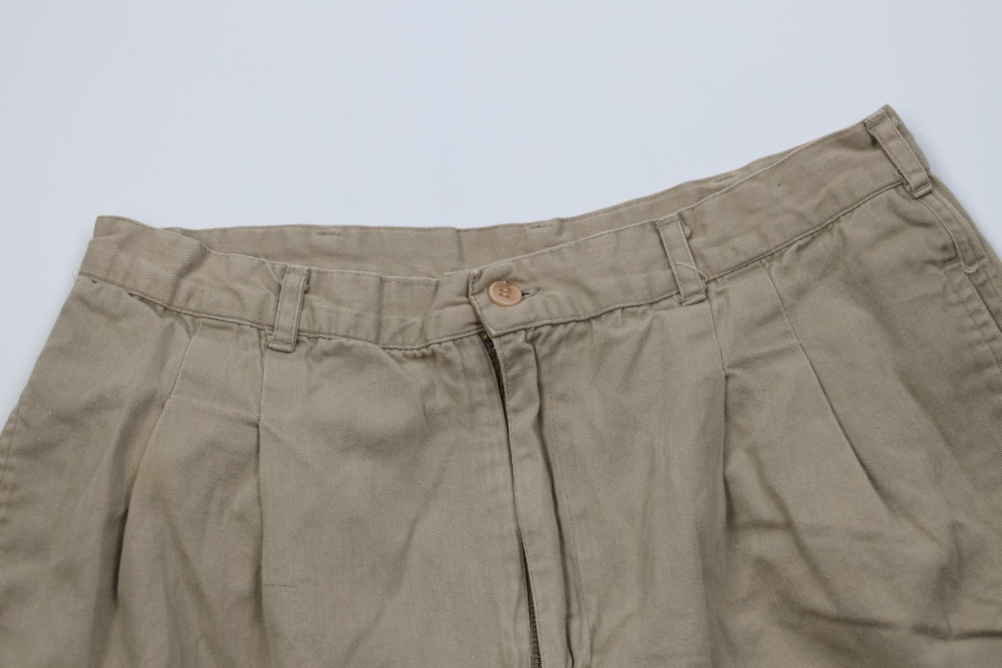 Vintage Vintage 90s Streetwear Above Knee Chino Shorts Beige Cotton Size US 32 / EU 48 - 2 Thumbnail