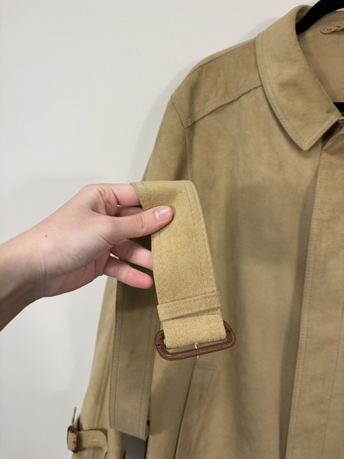 Schneiders Schneiders Salzburg Men’s Camel Alcantara Belted Long Coat Size US L / EU 52-54 / 3 - 12 Thumbnail