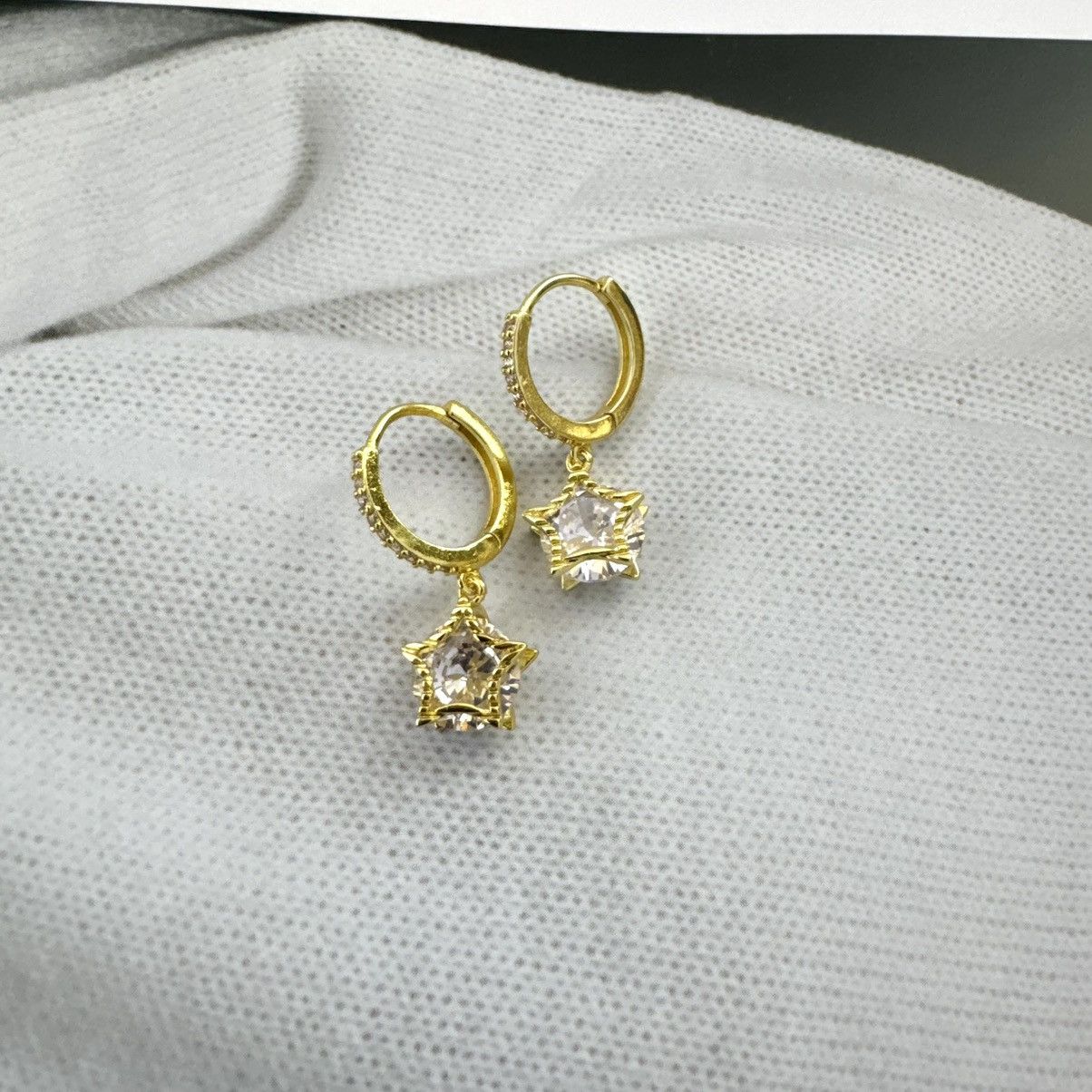 Other CZ Star Dangle Drop Earrings for Women,Pentagram Earrings Size ONE SIZE - 3 Thumbnail