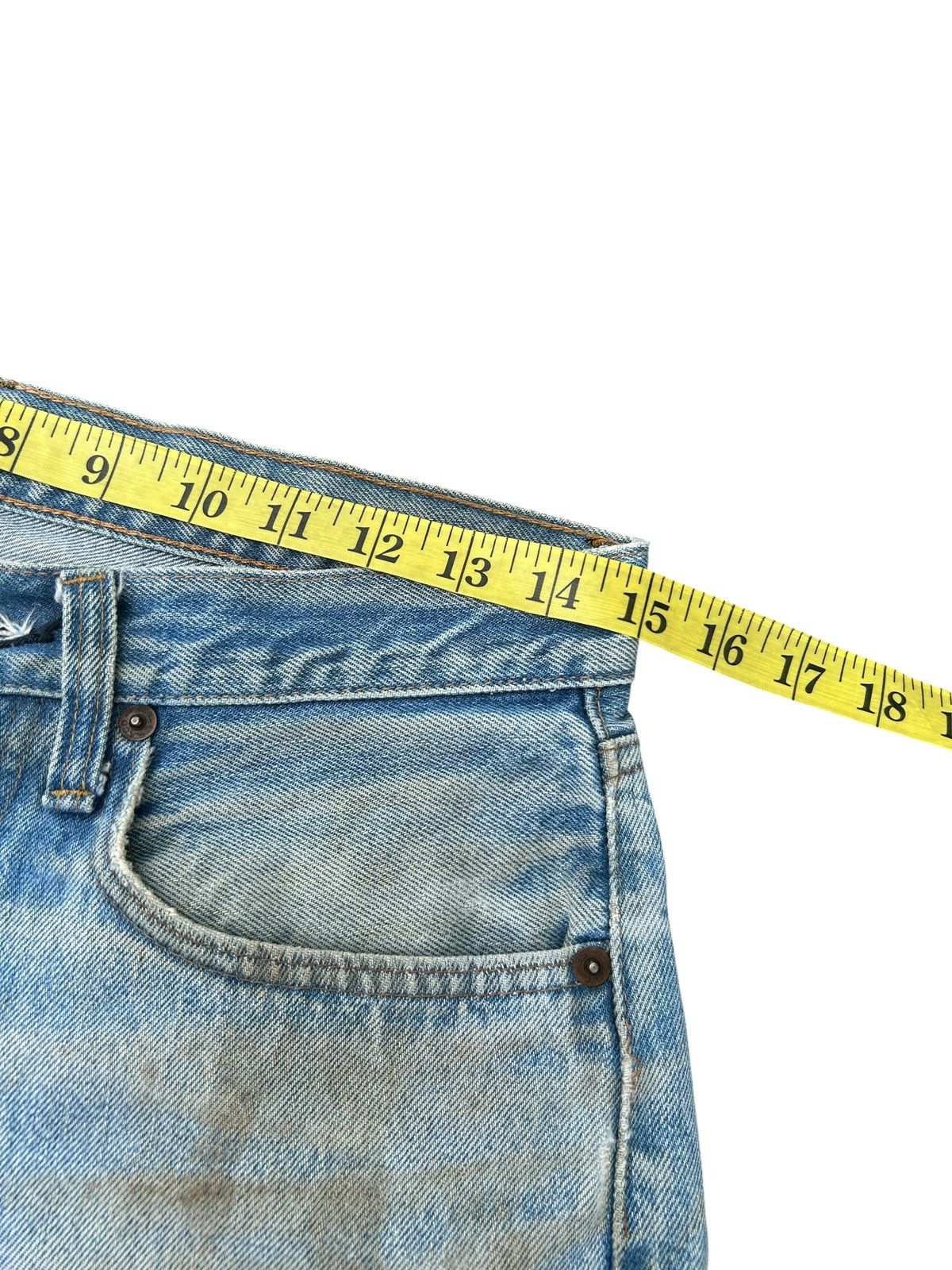 Kapital 80's THRASHED Levis 6 Selvedge Distressed Dirty Denim Jeans Size US 30 / EU 46 - 17 Thumbnail
