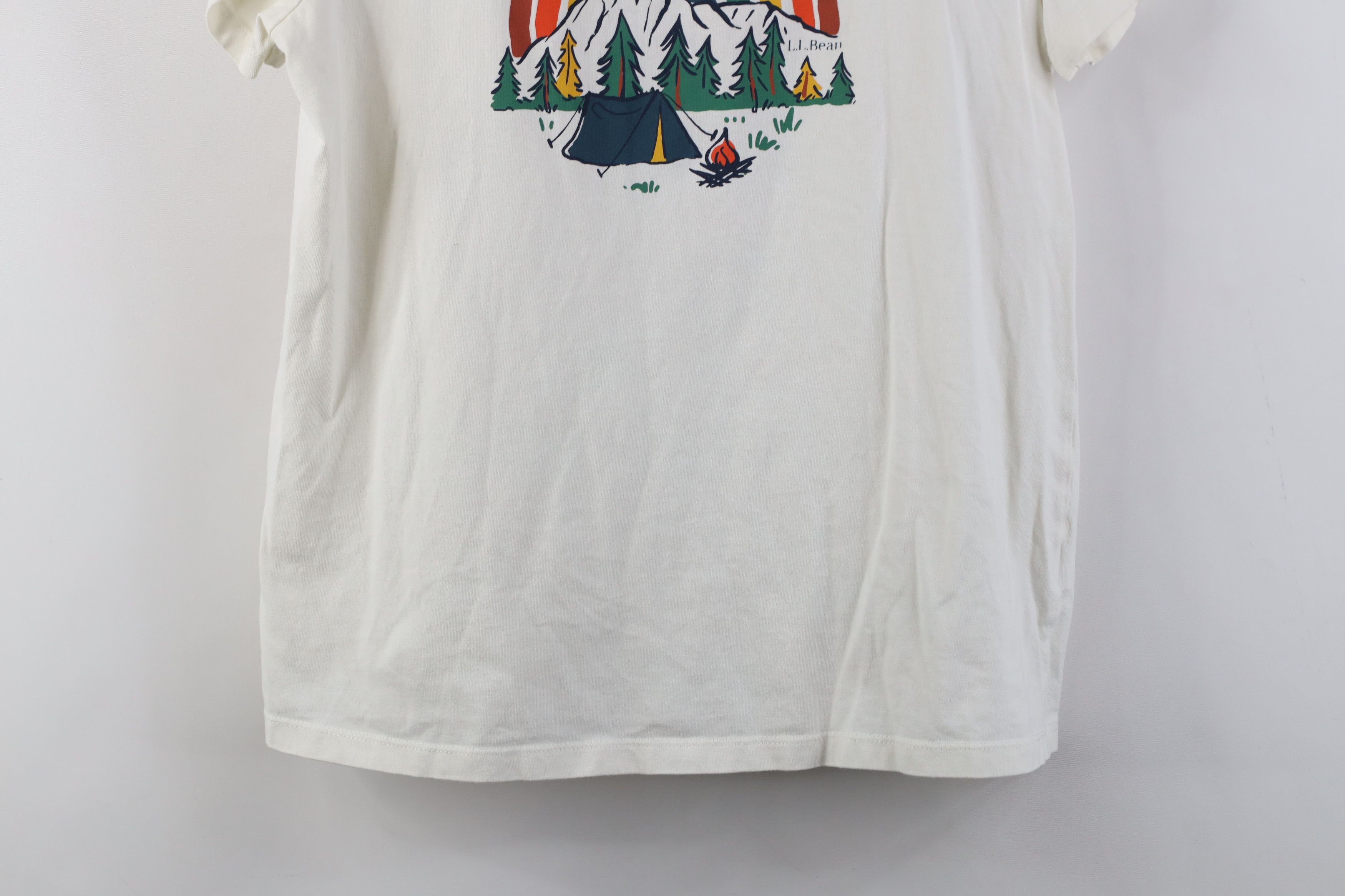 L.L. Bean LL Bean Rainbow Camping Short Sleeve T-Shirt Cream Cotton Size S / US 4 / IT 40 - 3 Thumbnail