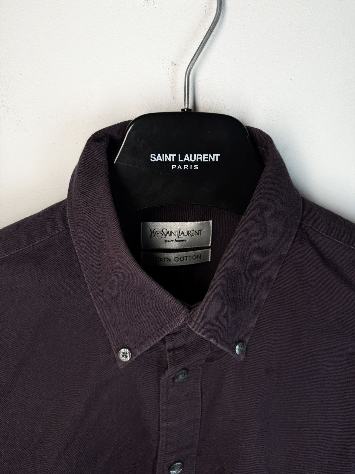 Yves Saint Laurent Heavy YSL Shirt Cotton Grey Size US L / EU 52-54 / 3 - 6 Thumbnail
