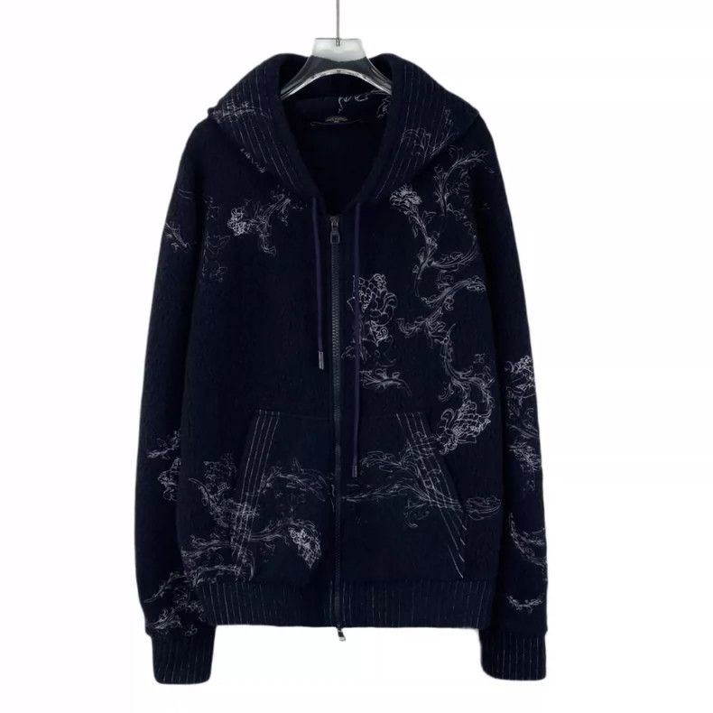 Louis Vuitton Louis Vuitton Navy floral embroidered cotton hooded drawst Size US S / EU 44-46 / 1 - 1 Thumbnail