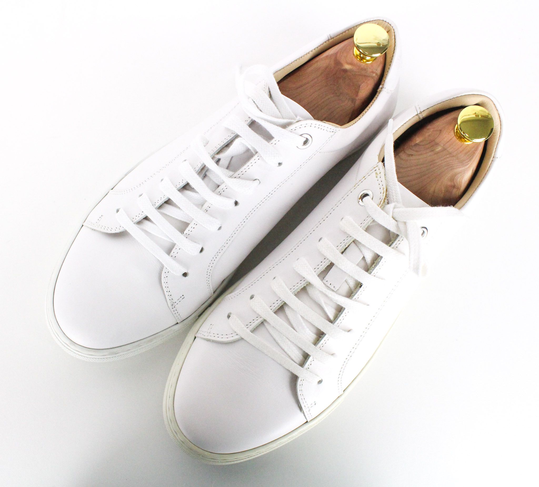 Suitsupply EU42 White Leather Laced Low-Top 72665 Size US 9 / EU 42 - 16 Thumbnail