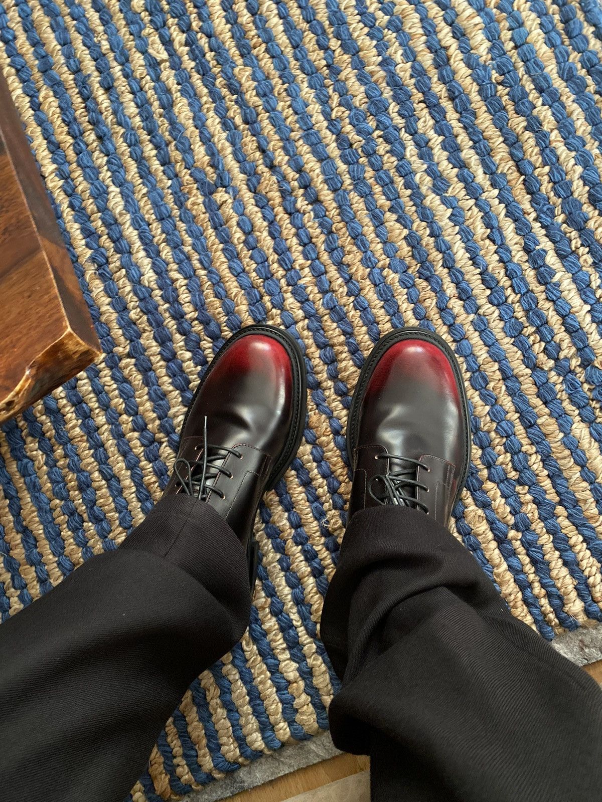 image of 424 On Fairfax 424 Red Derby Shoes in Black, Men's (Size 10)