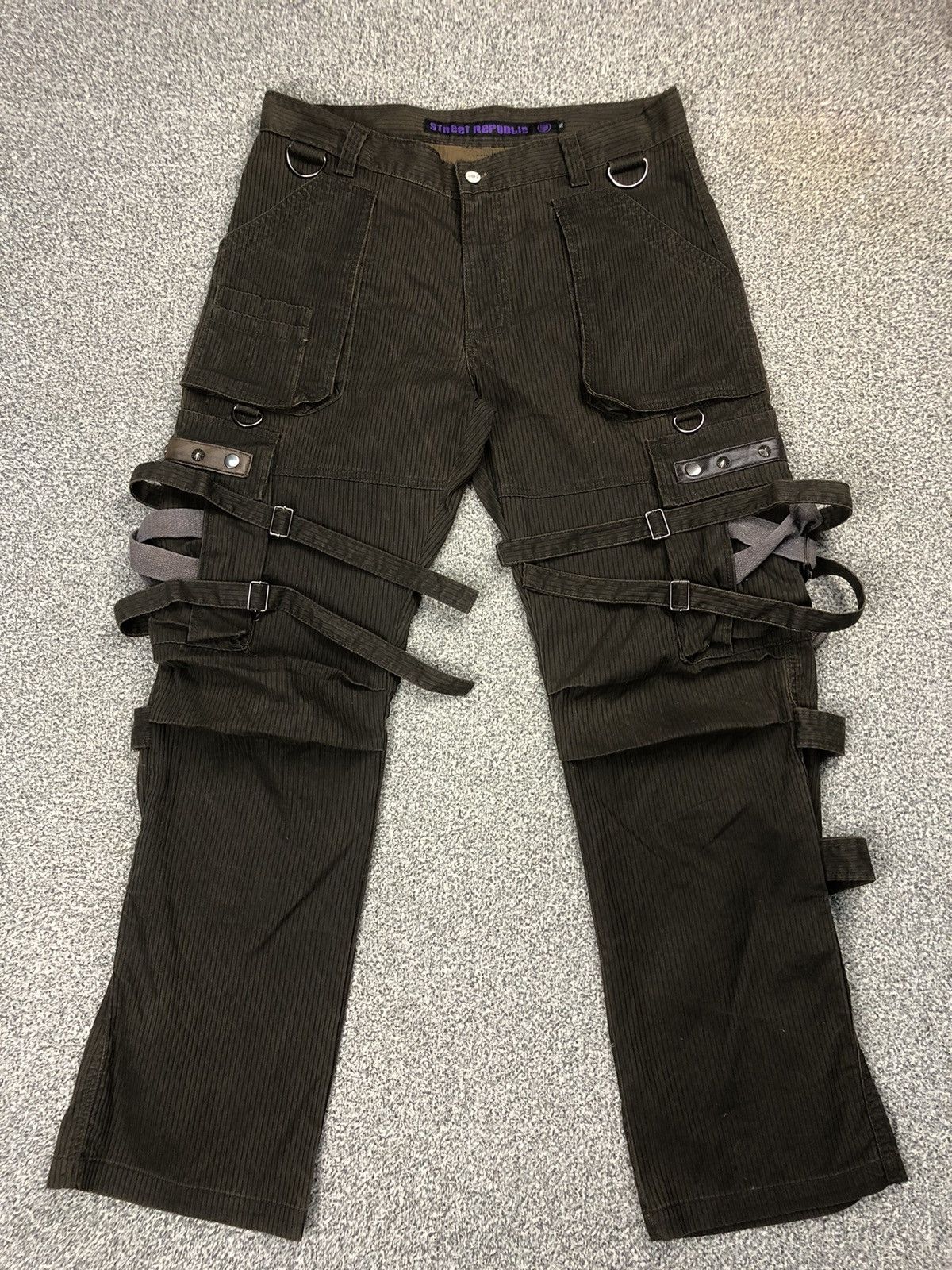 Japanese Brand Vintage Crazy Street Republic Punk Bondage Cargopants Size US 36 / EU 52 - 2 Thumbnail