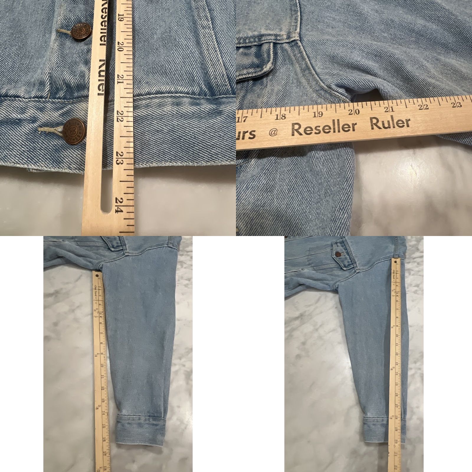 Bill Blass VINTAGE Bill Blass Denim Jacket Women’s PM Button pocket Collared Short Sleeve Motorcycle Jacket Bills Blass Blue Jean Size 32" / US 10 / IT 46 - 9 Thumbnail