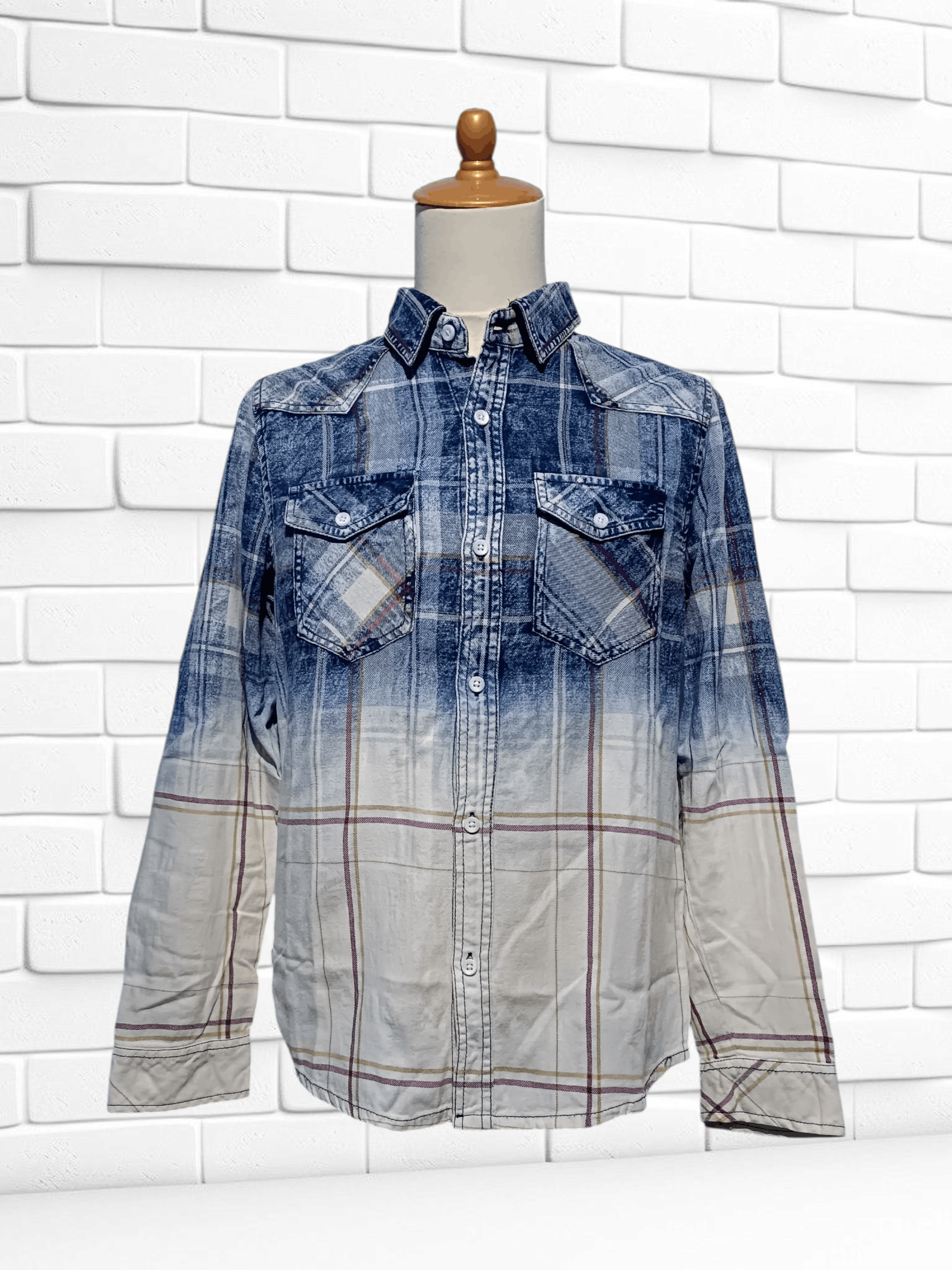 In The Attic In The Attic Indigo Dyed Gradient Check Shirt Size US M / EU 48-50 / 2 - 1 Thumbnail