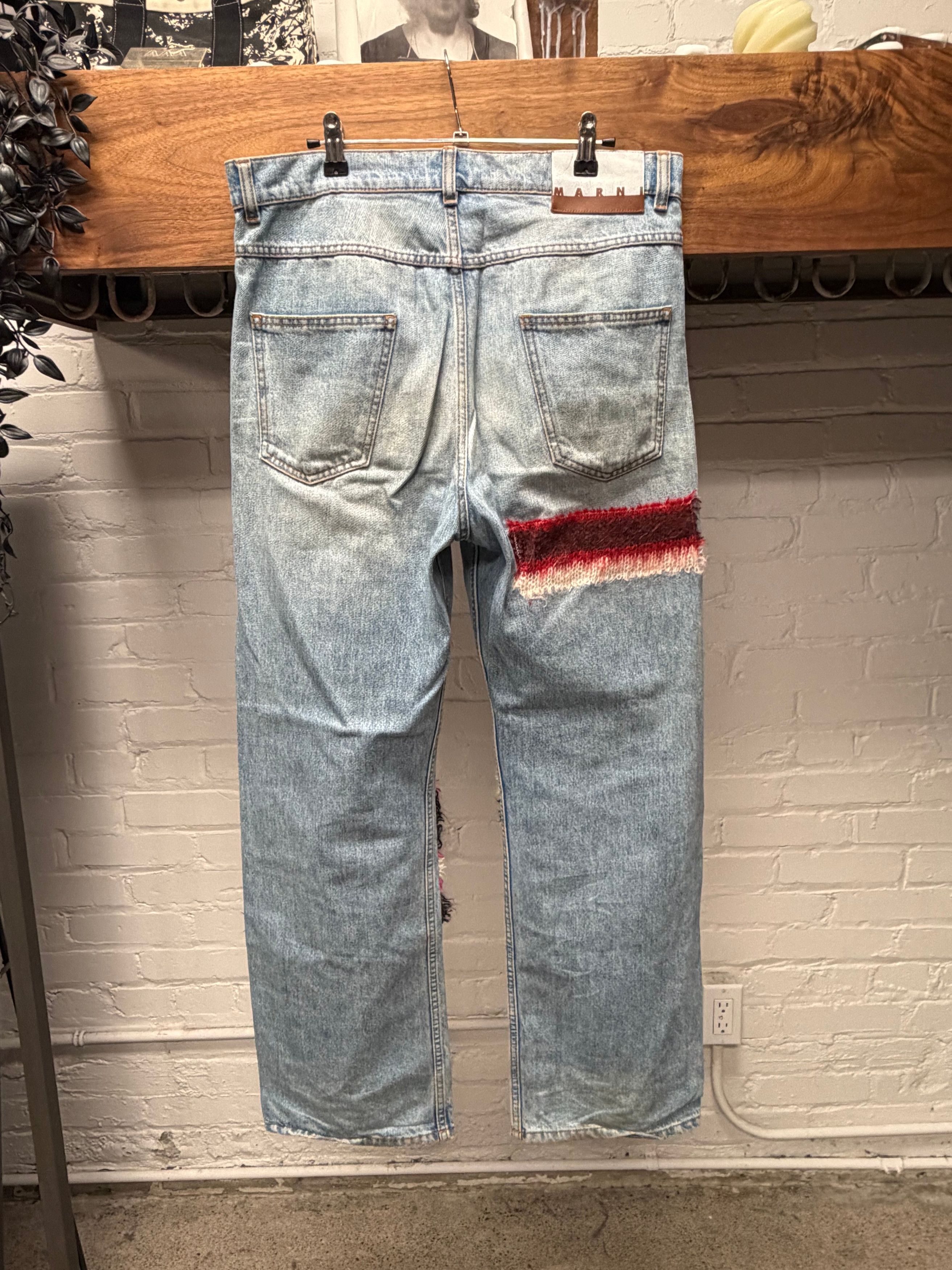 Marni Marni Mohair Patch Straight Leg Washed Blue Denim Size US 32 / EU 48 - 4 Thumbnail