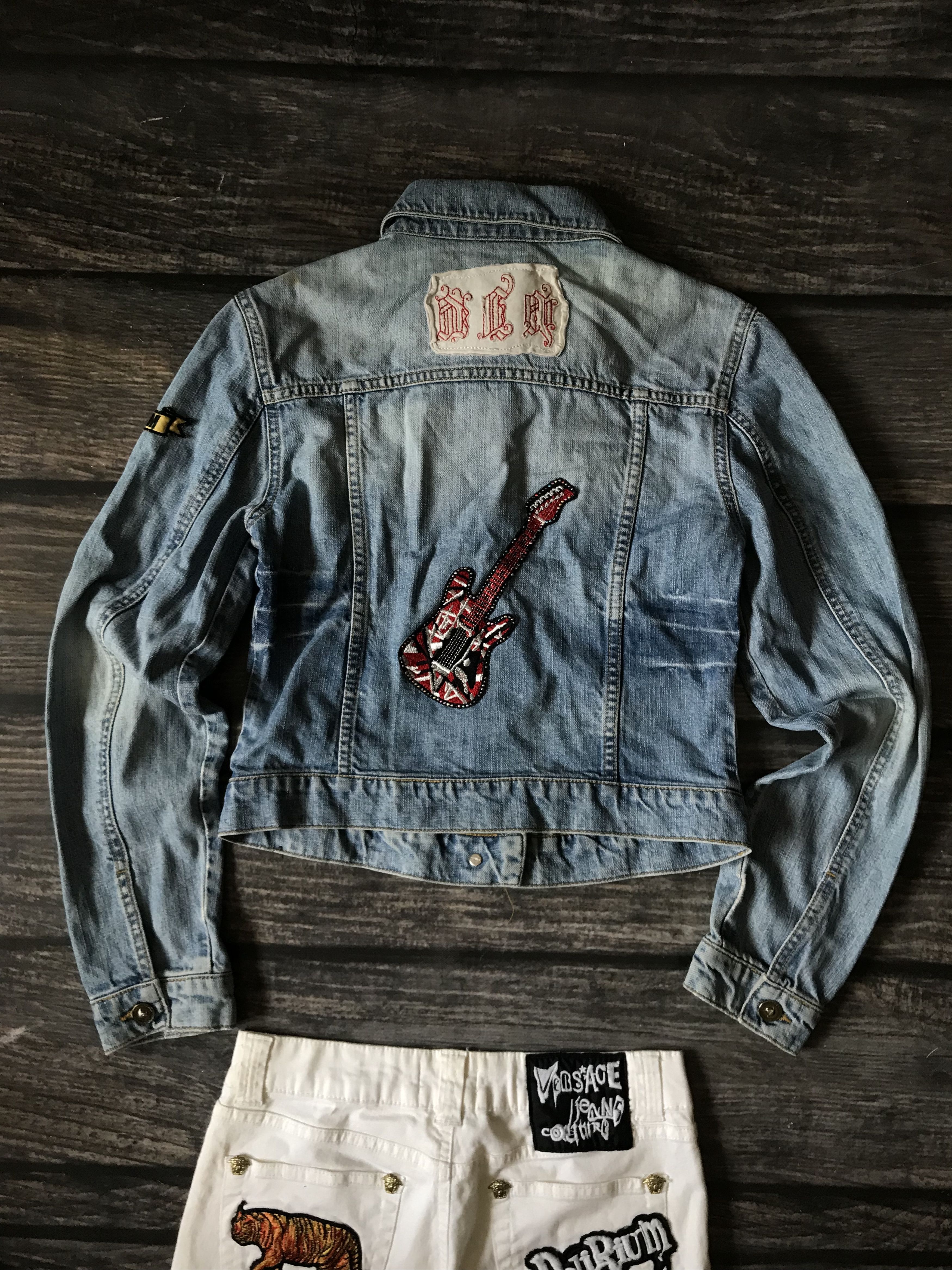 Versace 90’s Archive Versace Delirium Patch Denim Suit Size S / US 4 / IT 40 - 6 Thumbnail