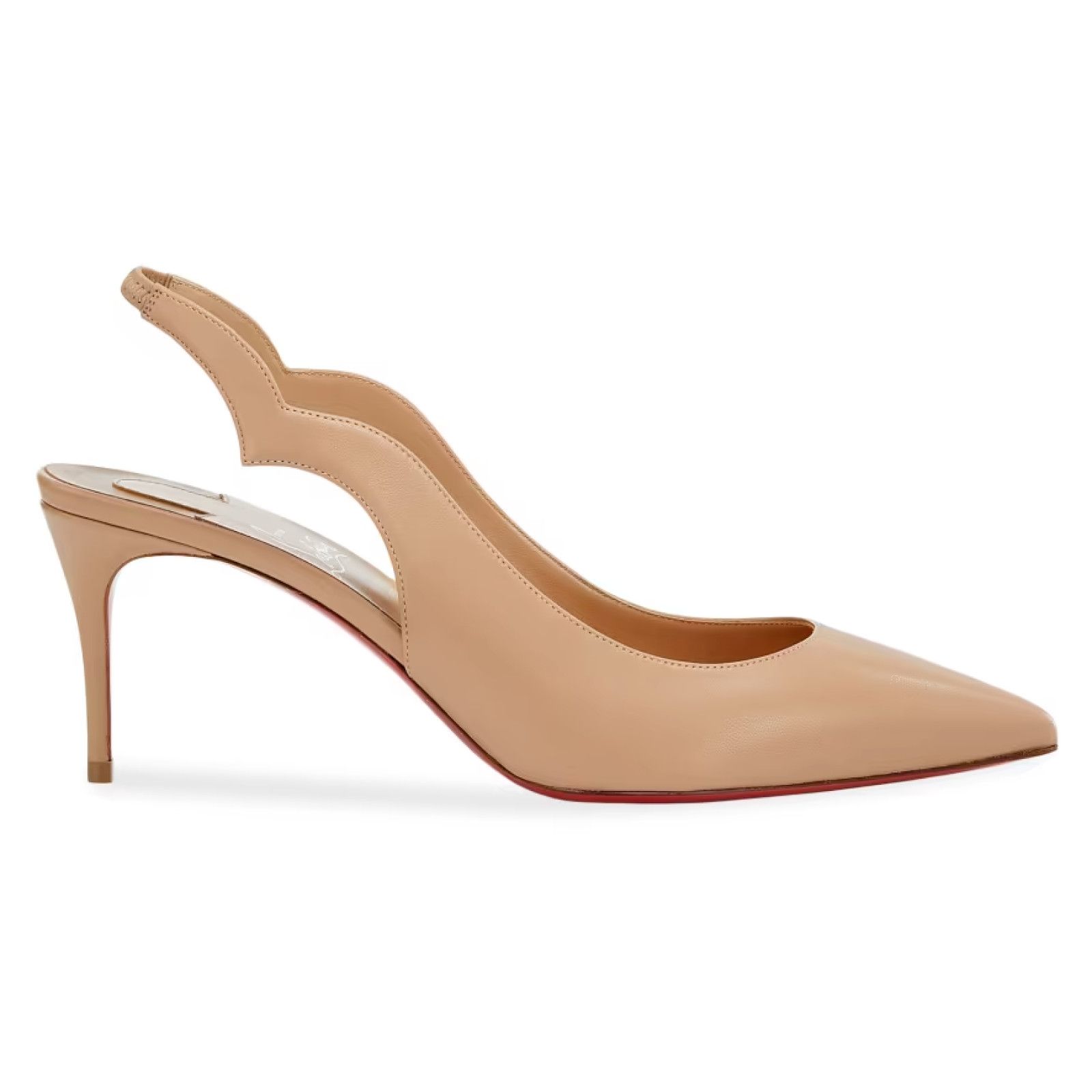 Christian Louboutin Christian Louboutin Hot Chick Sling 70 Nude Nappa Pump 38 Size US 8 / IT 38 - 1 Thumbnail