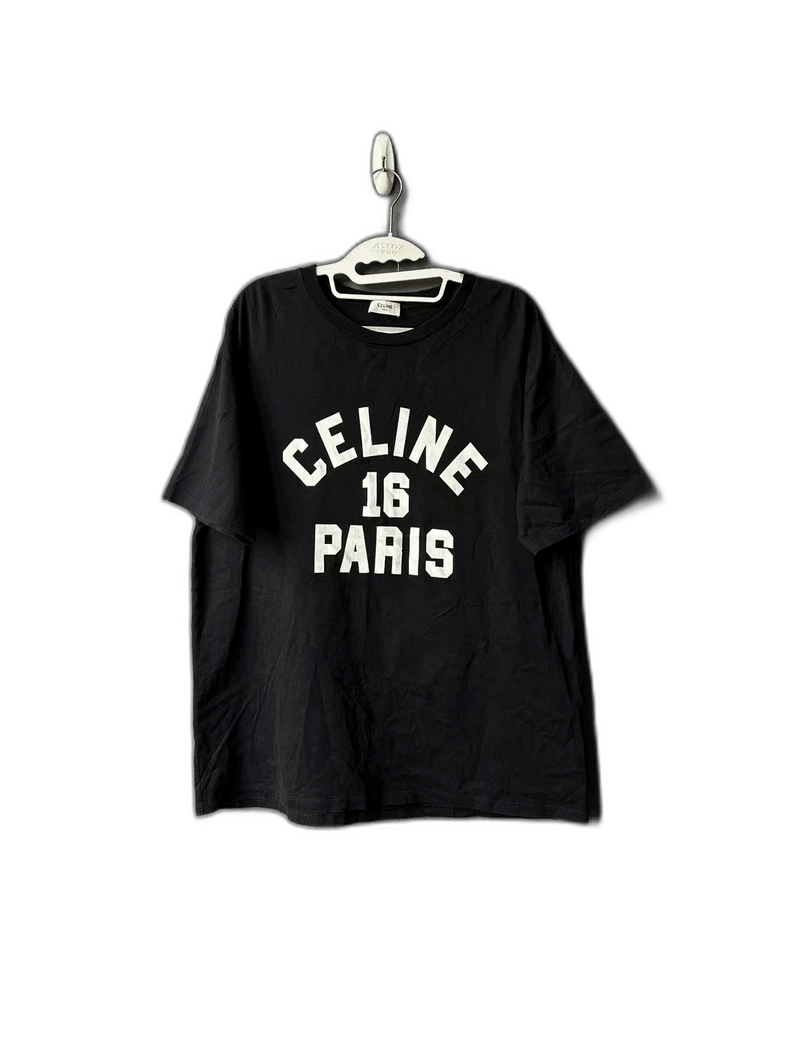 Celine Black Letter Short Sleeve TShirt