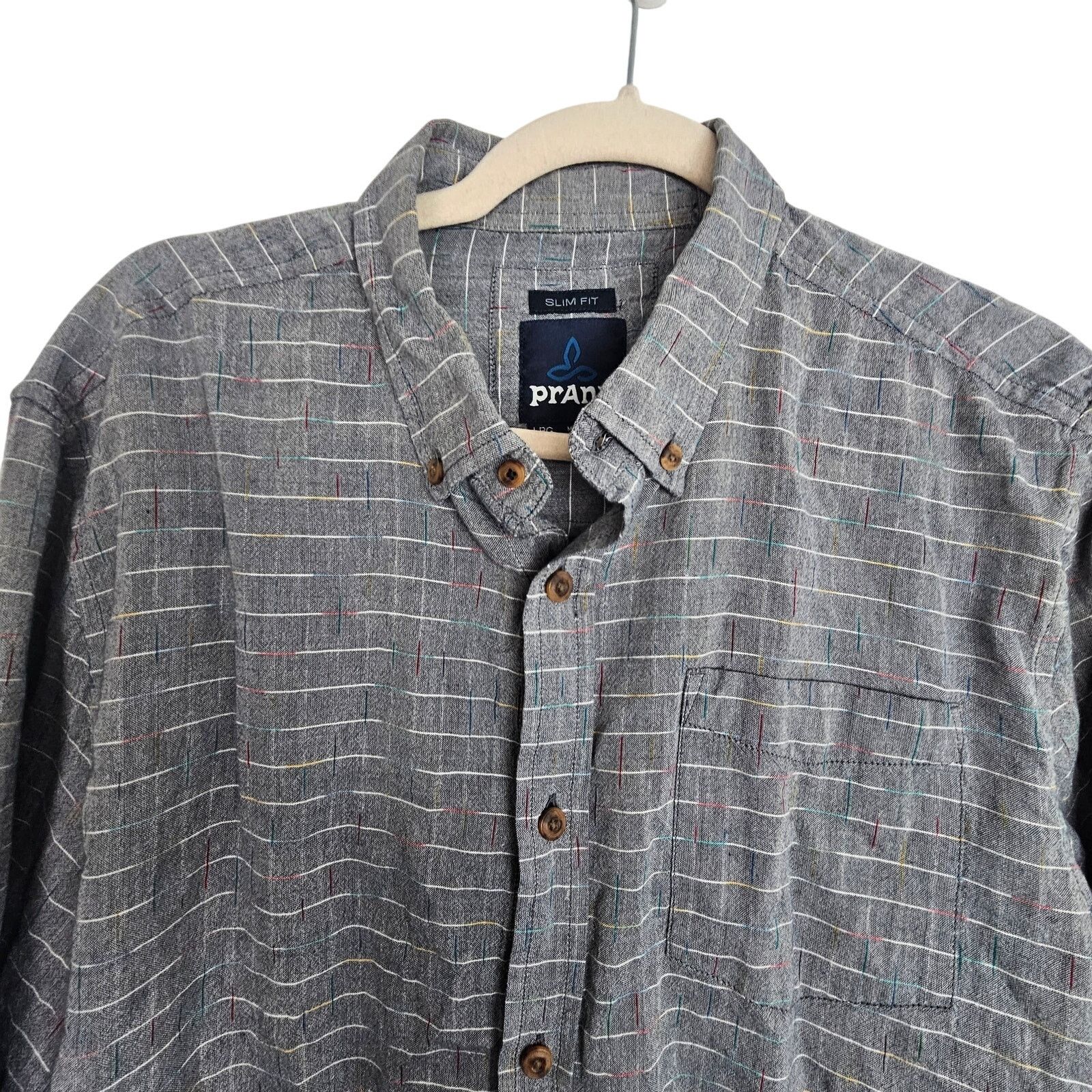 Prana Prana Shirt Gray Button Down Long Sleeve Shirt Collared L Size US L / EU 52-54 / 3 - 2 Thumbnail