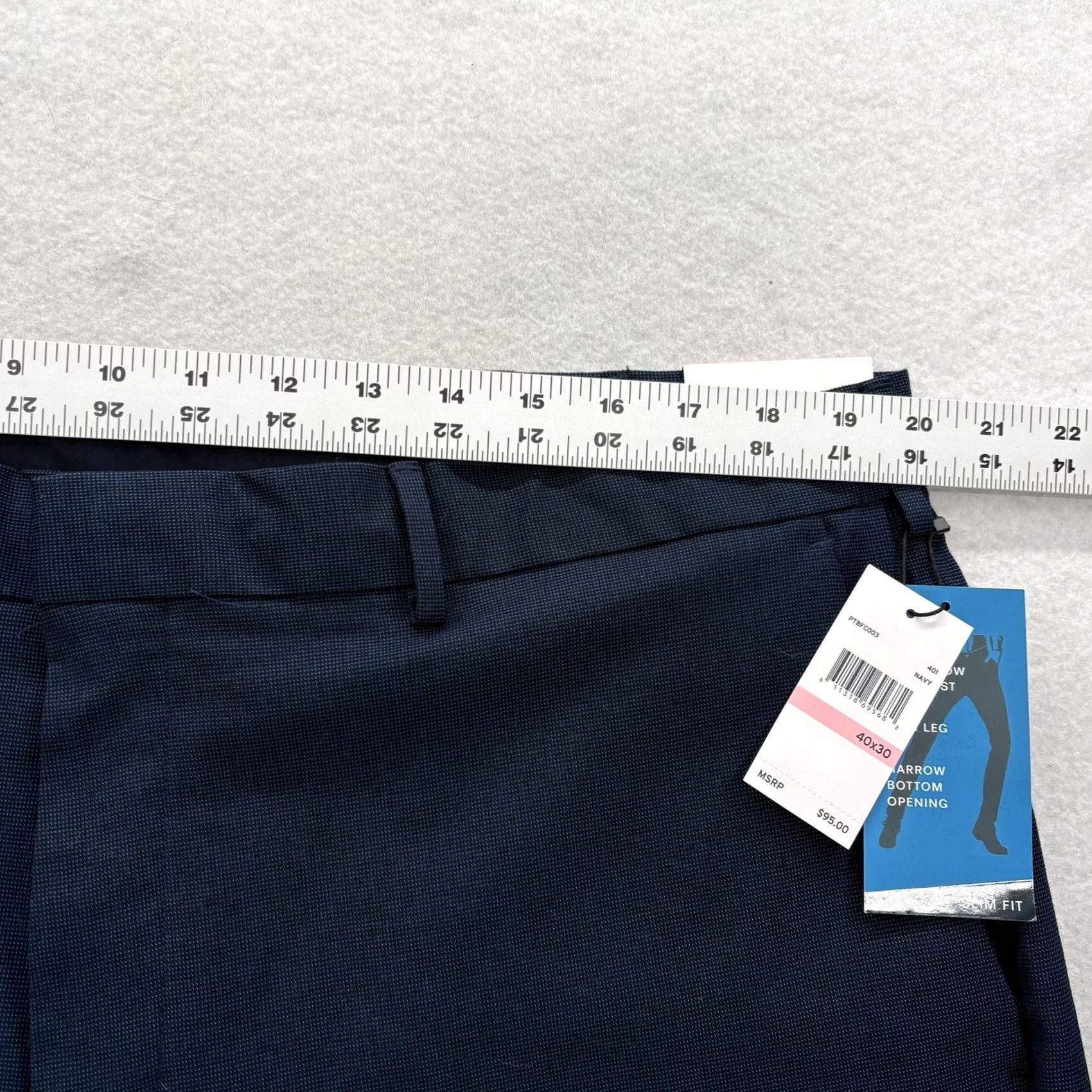 Perry Ellis Perry Ellis Portfolio Dress Pants Mens 40x30 Navy Slim Fit Stretch Workwear NWT Size US 40 / EU 56 - 7 Thumbnail