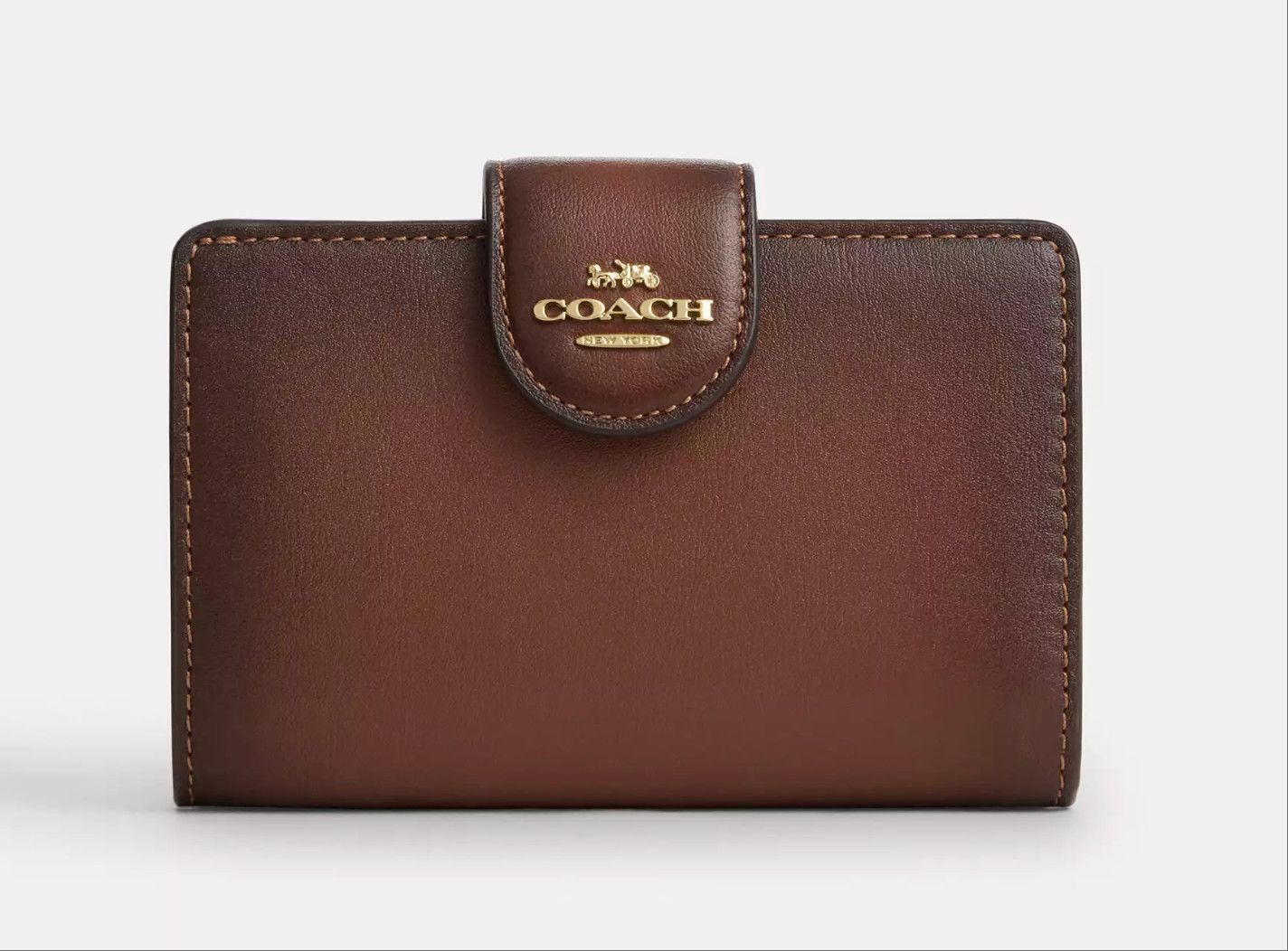 Coach Medium Corner Zip Wallet CEC27 Gold/Redwood Size ONE SIZE - 6 Thumbnail
