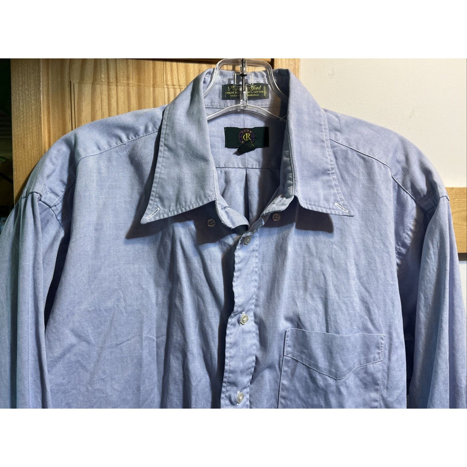 Club Room Club Room Mens Regular fit Dress Shirt Large 16.5 34 Blue LS Size US L / EU 52-54 / 3 - 4 Thumbnail