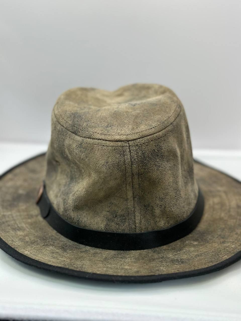 Designer Eureka Stockade EH065 Olive Leather Outback Bush Hat Small Size ONE SIZE - 6 Thumbnail