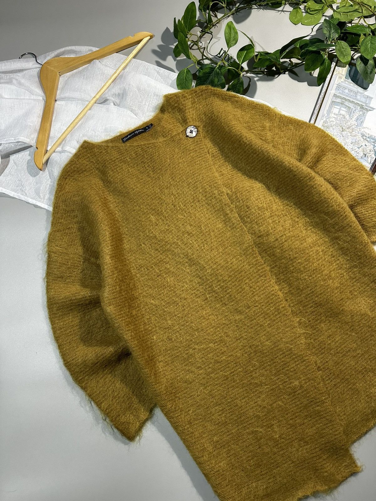 Gudrun Sjoden Gudrun Sjoden Mohair wool blend wrap cardigan jacket mustard Size S / US 4 / IT 40 - 2 Thumbnail