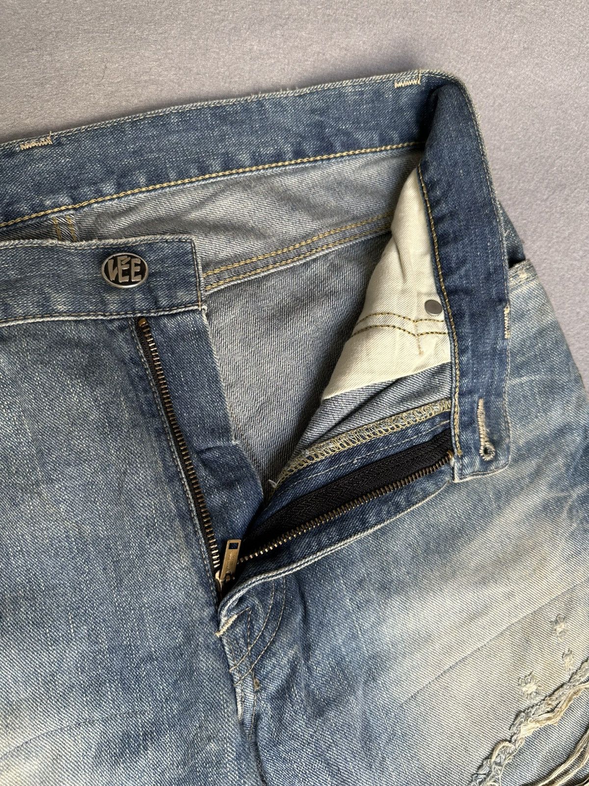 Japanese Brand FLARE Lee Distressed Design Denim Size US 32 / EU 48 - 18 Thumbnail