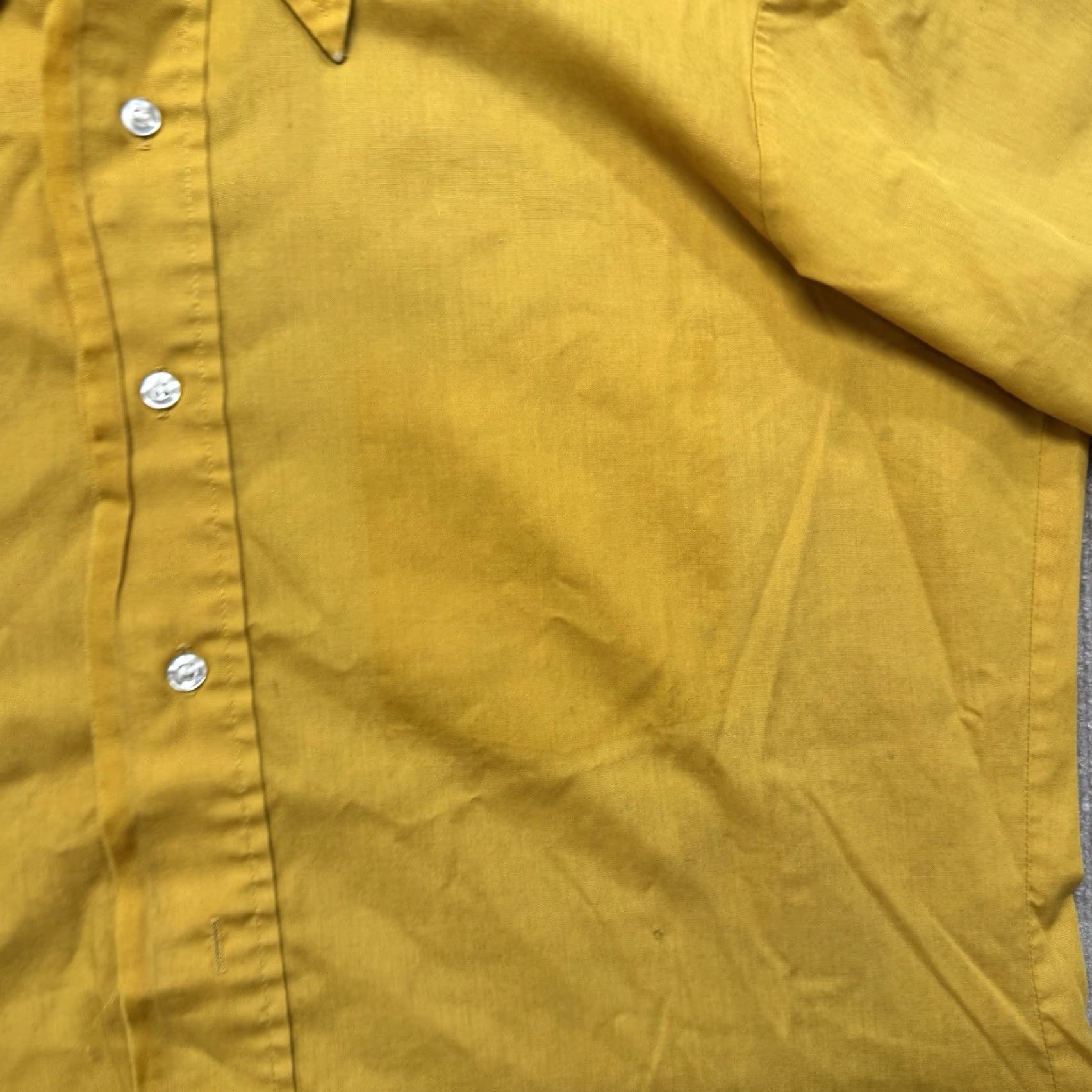 Arrow VINTAGE Arrow Kent Collection Shirt Mens L Button Up 50s Distressed Yellow Size US L / EU 52-54 / 3 - 3 Thumbnail