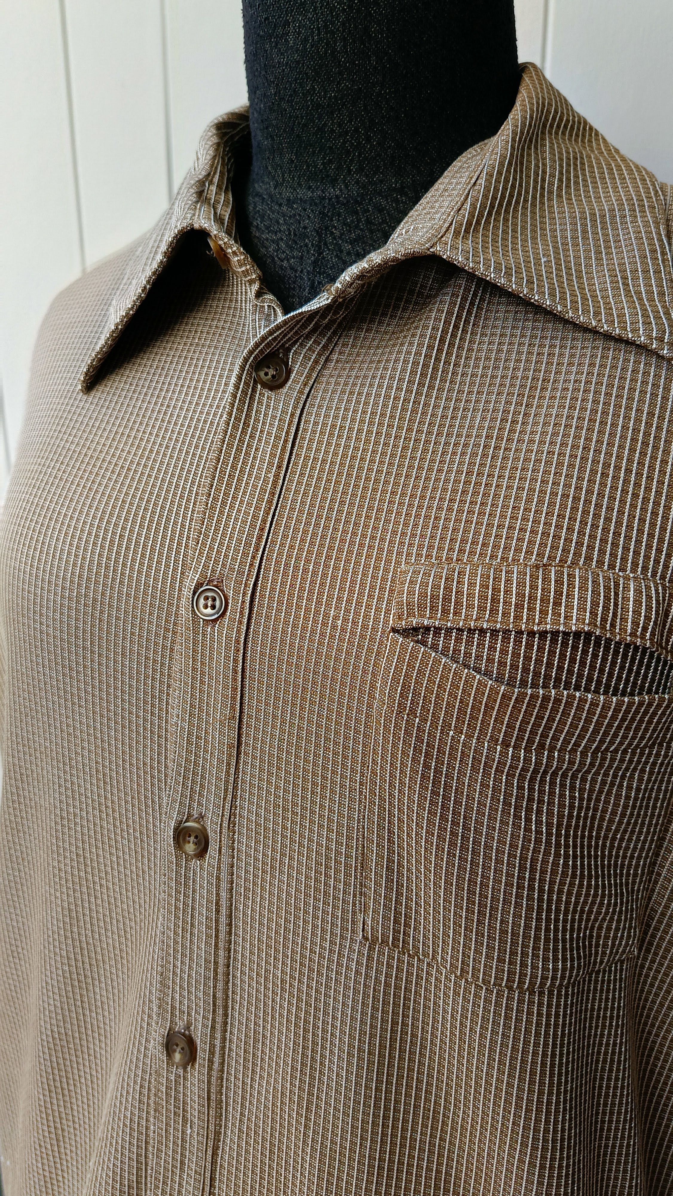 Issey Miyake Issey Miyake IM product men Japan brown striped rayon shirt Size US S / EU 44-46 / 1 - 4 Thumbnail