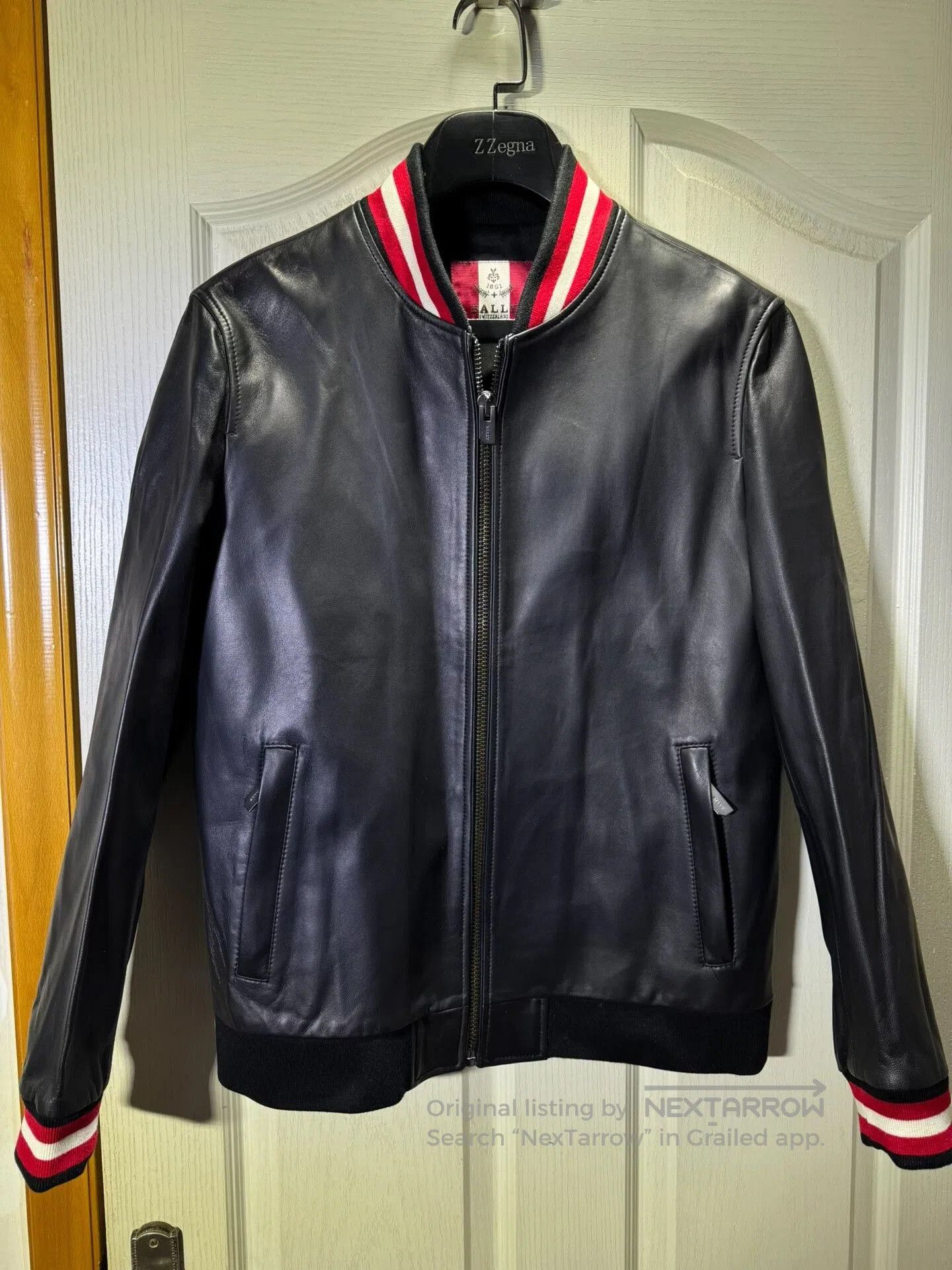 Bally BALLY Men's Sheepskin Leather Baseball Jacket. Size US M / EU 48-50 / 2 - 1 Thumbnail