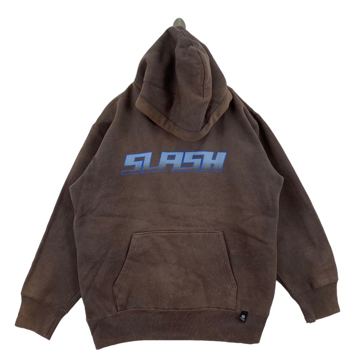 Vintage 90s SLASH Thrashed Japan Print Oversize Brown Hoodie