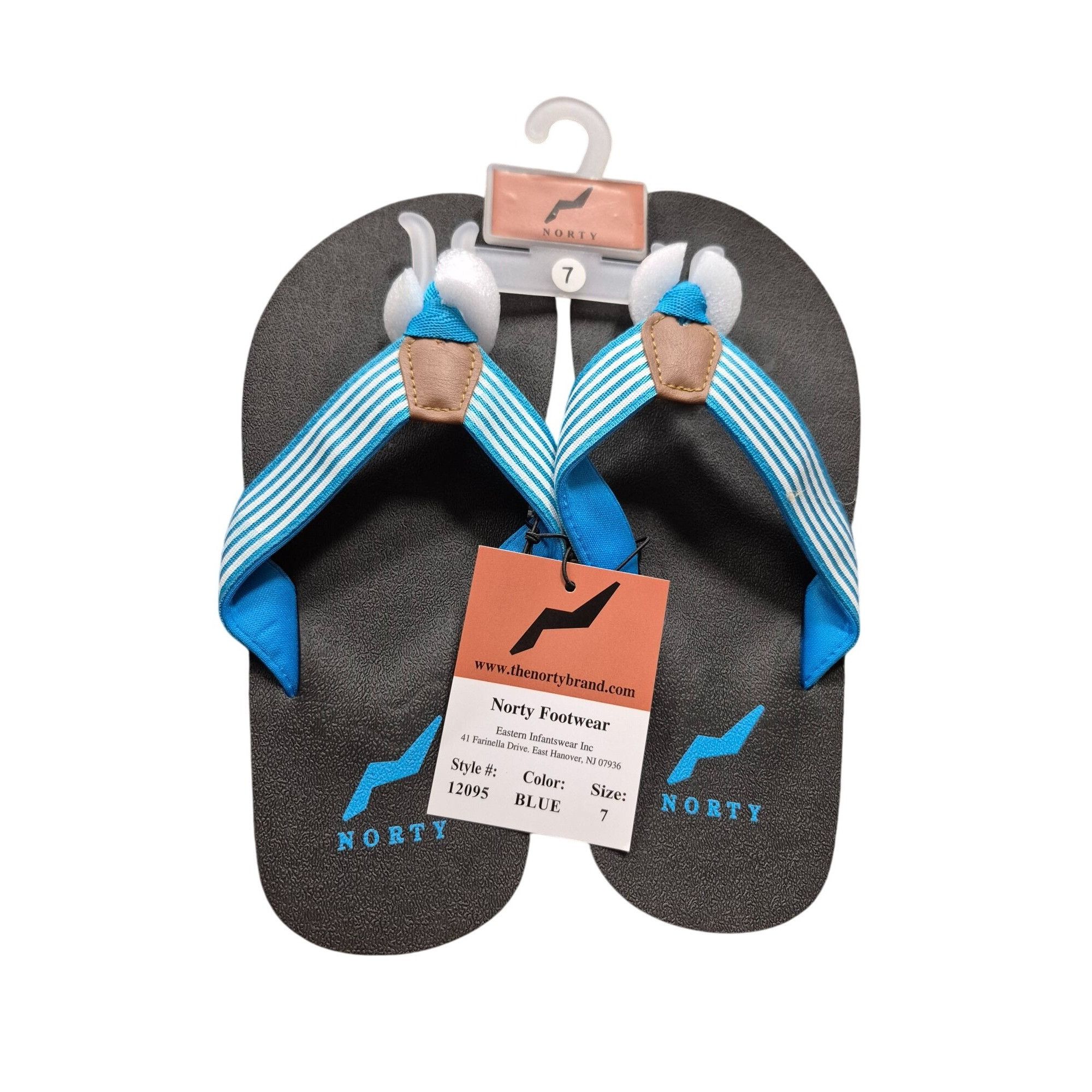Other Norty Womens Striped Flip-Flops Blue Size 7 Comfortable Summ Size US 7 / IT 37 - 2 Thumbnail