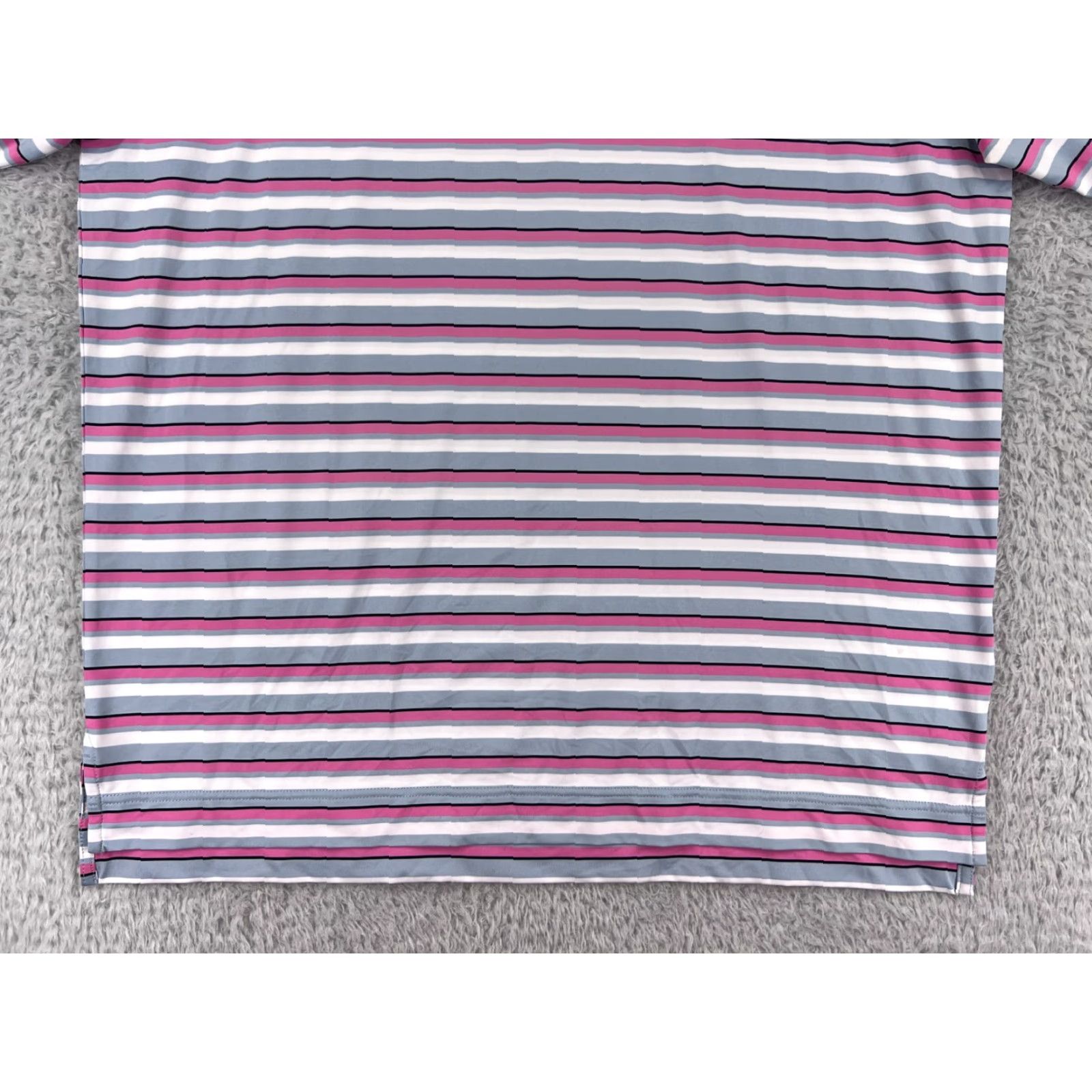 Footjoy FootJoy Polo Shirt Mens Large Pink Gray White Stripe Golf Golfer Lightweight Shirt Size US L / EU 52-54 / 3 - 6 Thumbnail