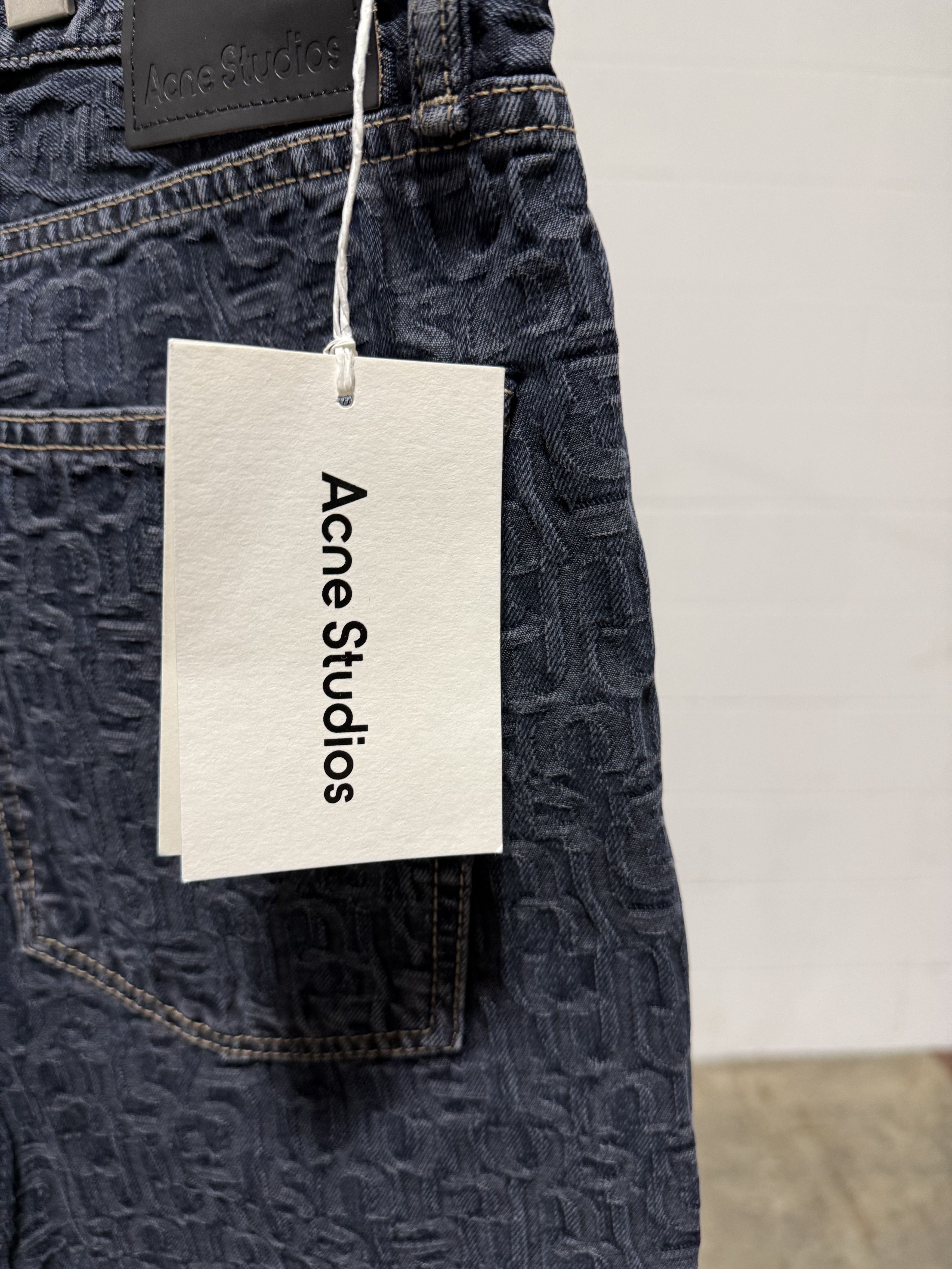 Acne Studios Acne Studios 1981 M FN Monogram Dark Denim 'Blue/Black' Size US 36 / EU 52 - 3 Thumbnail