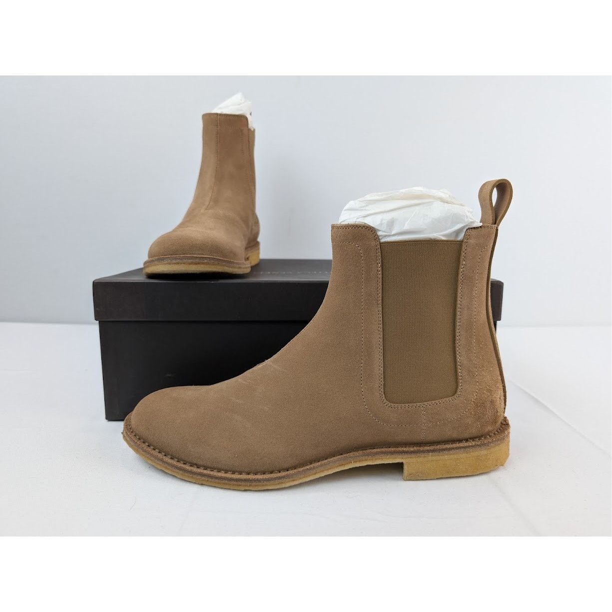 Bottega Veneta o1rshd1 Suede Chelsea Boots in Light Brown Size US 8 / EU 41 - 21 Thumbnail
