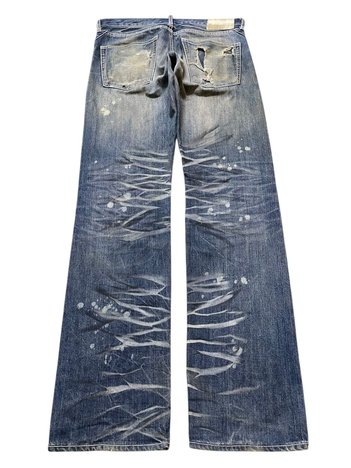 If Six Was Nine Vintage Japanese Brand Claw Mark Wash Style Jeans Size US 32 / EU 48 - 2 Thumbnail