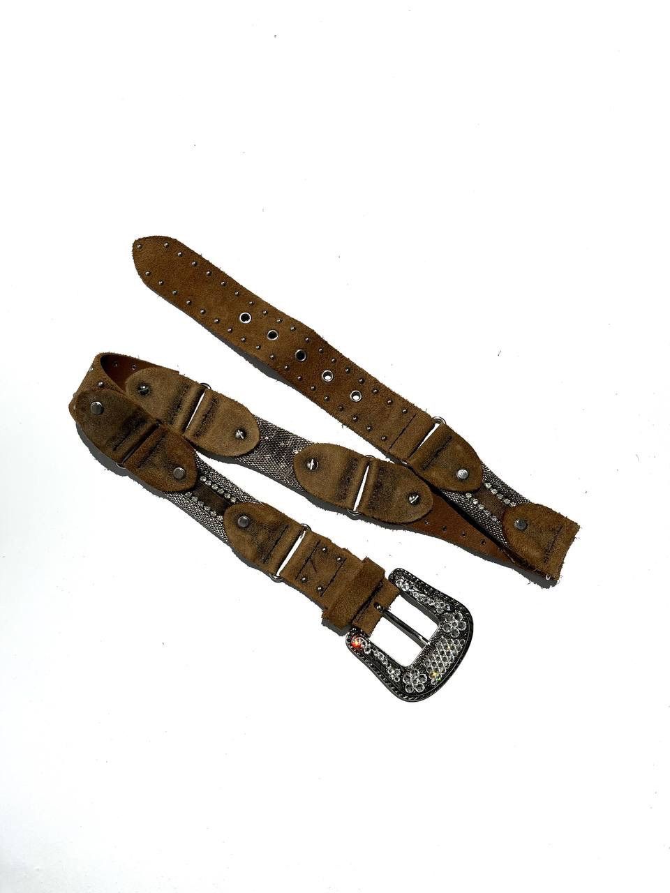 Vintage Vintage Geniune Leather Brown Buckle Belt Size ONE SIZE - 1 Thumbnail