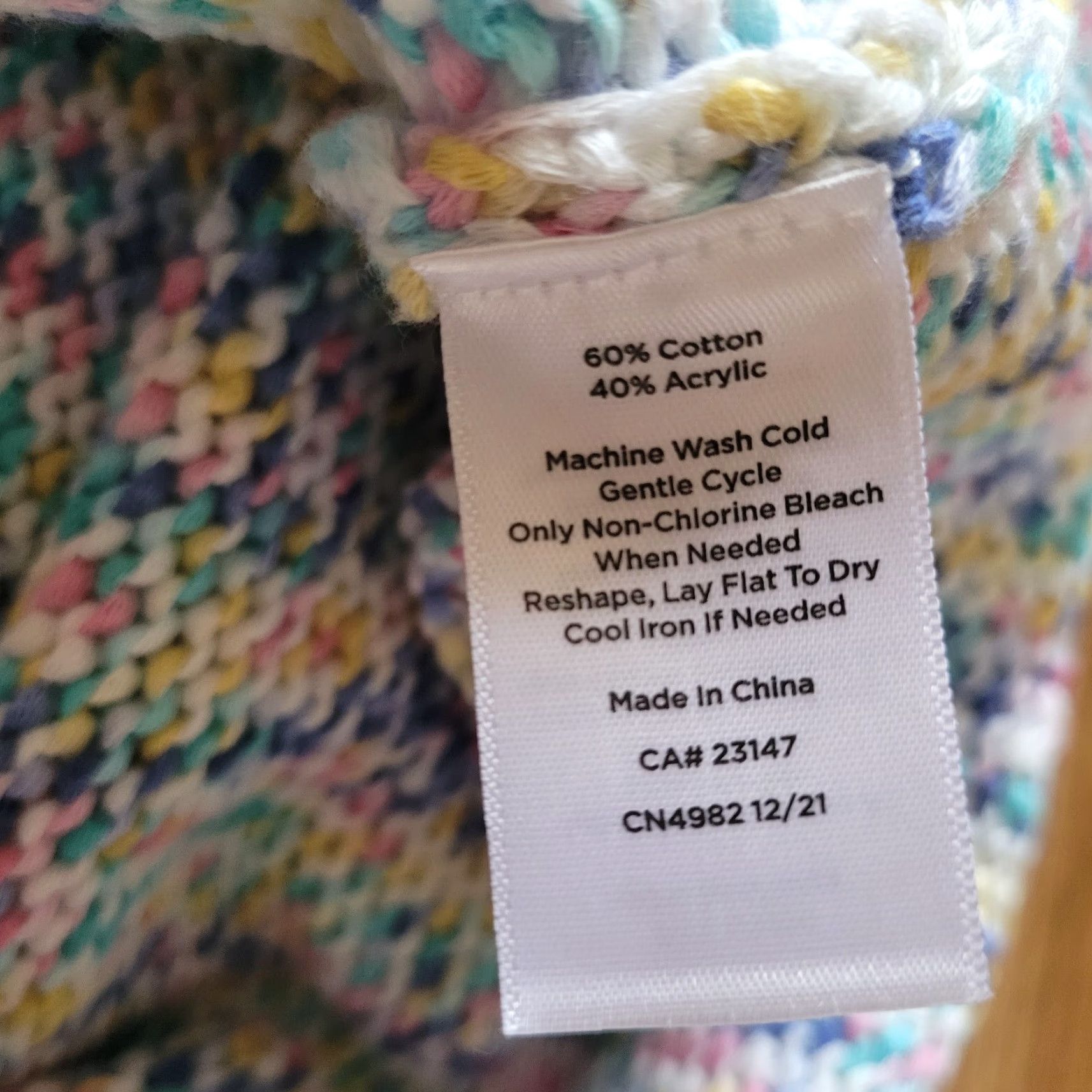 Talbots Talbots Sweater Top Womens M White Purple V Neck Chunky Knit Casual Pullover 3/4 Sleeves Rolled neckline Size M / US 6-8 / IT 42-44 - 5 Thumbnail