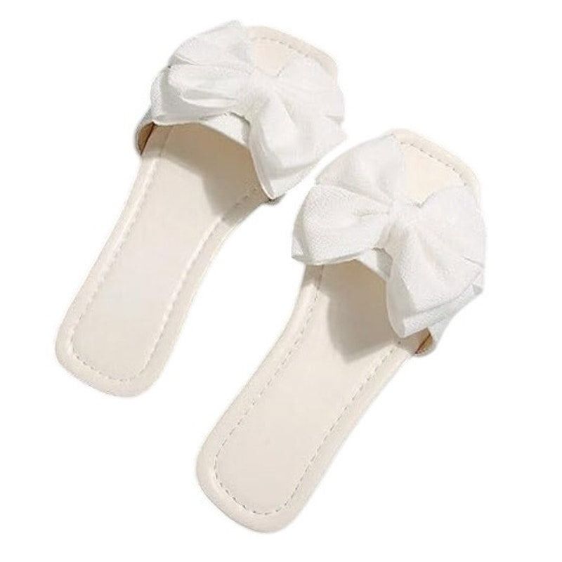 Other Verdusa Women's Size 12 White Fabric Bow Open Toe Sandals Size ONE SIZE - 1 Thumbnail
