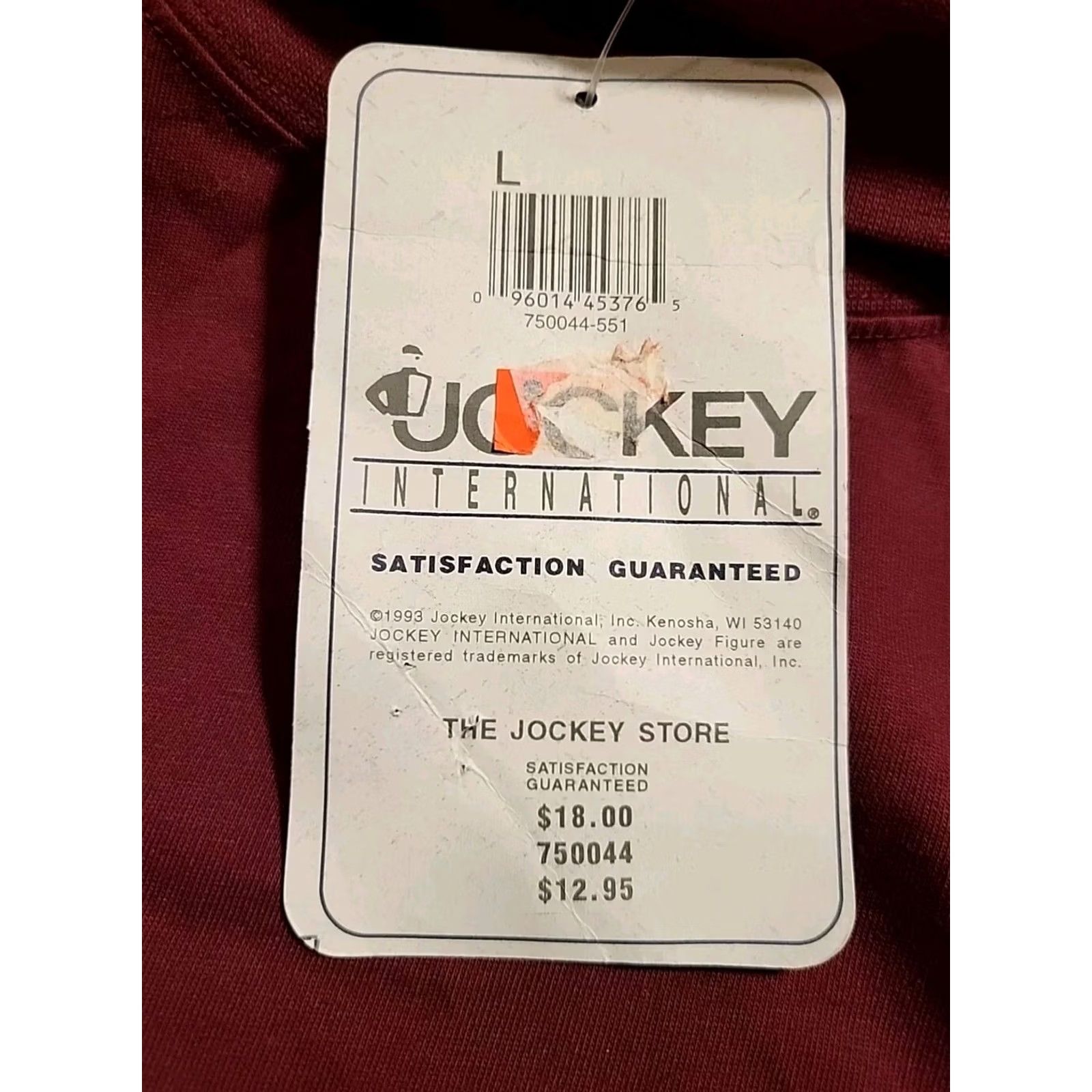 Jockey VINTAGE Jockey Shirt L XL Maroon 1990s Turtleneck Long Sleeve NWT Girls? Size US L / EU 52-54 / 3 - 5 Thumbnail